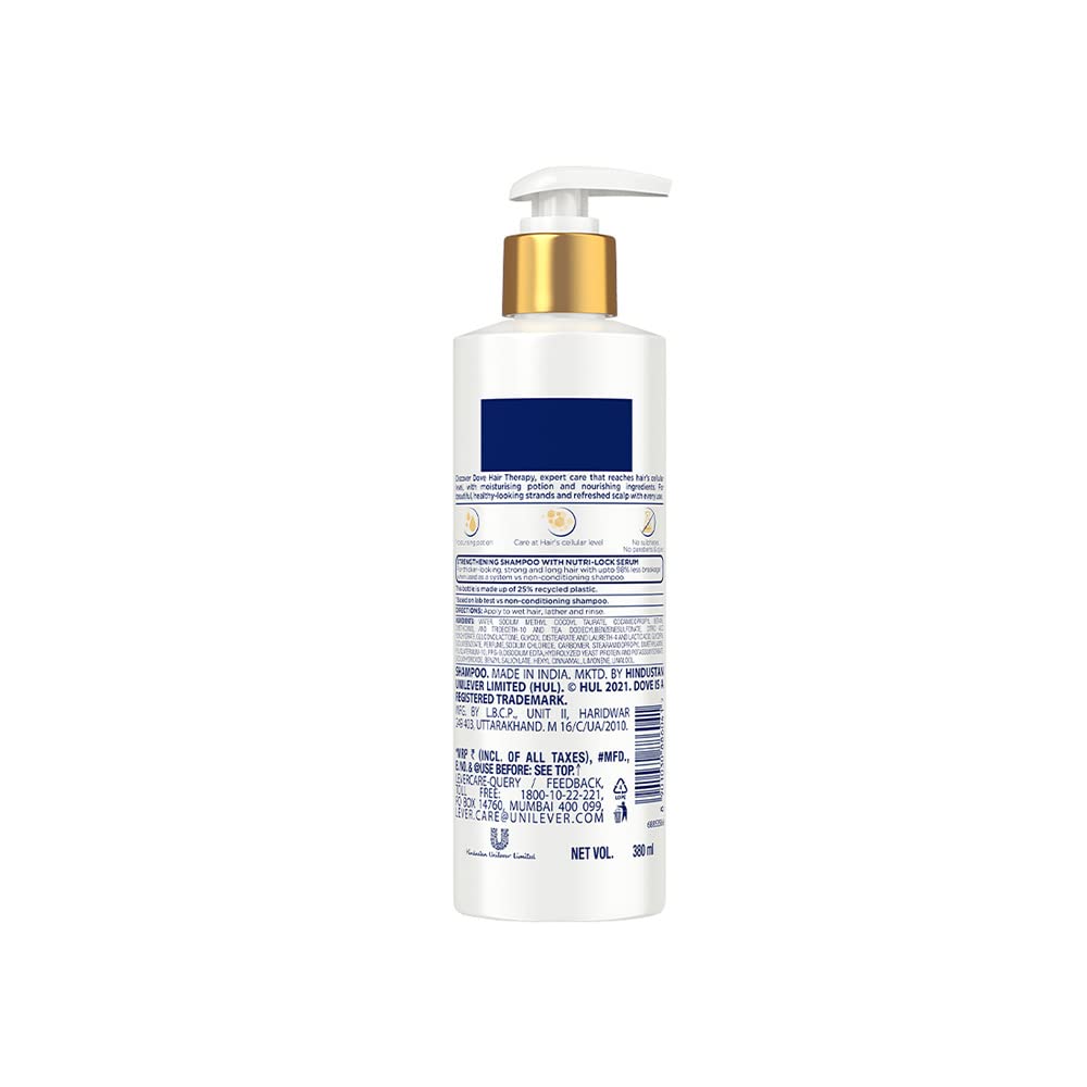 Dove Hair Therapy Breakage Repair Sulphate-Free Shampoo, No Parabens & No Dyes, With Nutri-Lock Serum to Reduce Hair Fall for Thicker Looking Hair, 380 ml – view 2