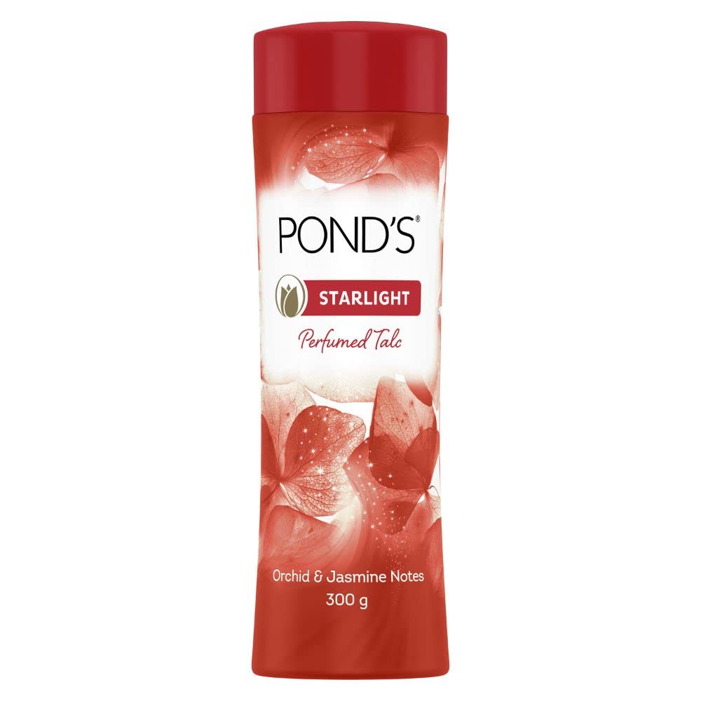 POND'S talc powder bottle in orchid and jasmine fragrance