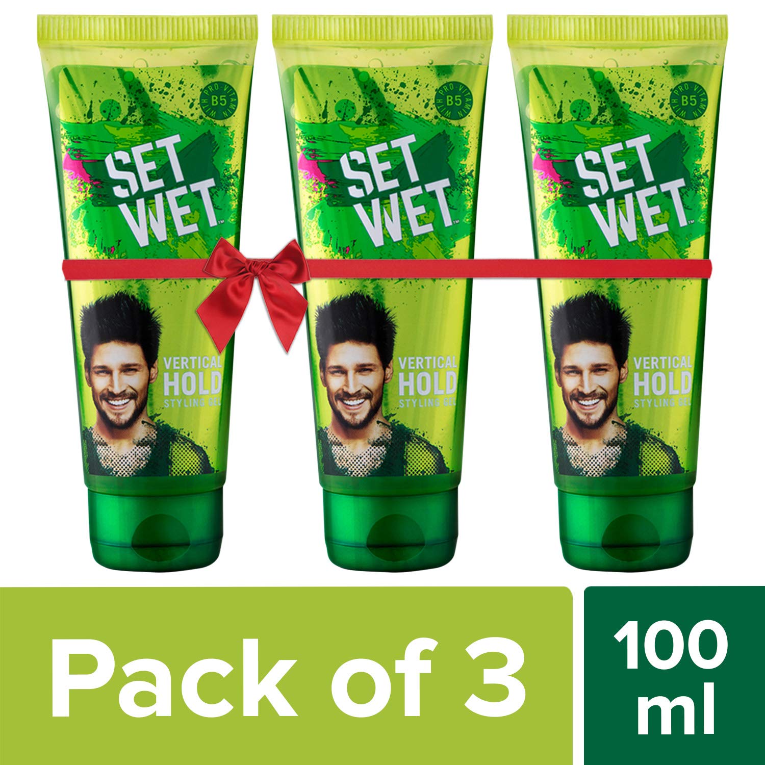 Set Wet Styling Hair Gel, Vertical Hold, No Alcohol, Pro Vitamin B5, Long Lasting Hold, Style It Your Way, 100 ml (Pack of 3) – view 2