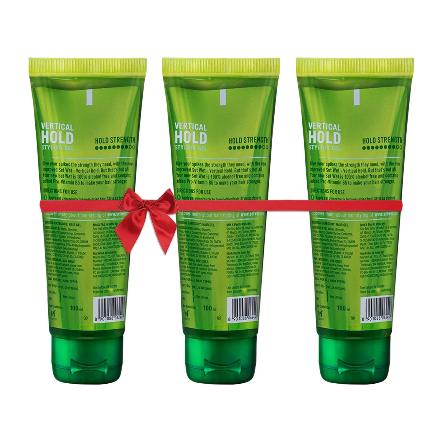 Set Wet Styling Hair Gel, Vertical Hold, No Alcohol, Pro Vitamin B5, Long Lasting Hold, Style It Your Way, 100 ml (Pack of 3) – view 7