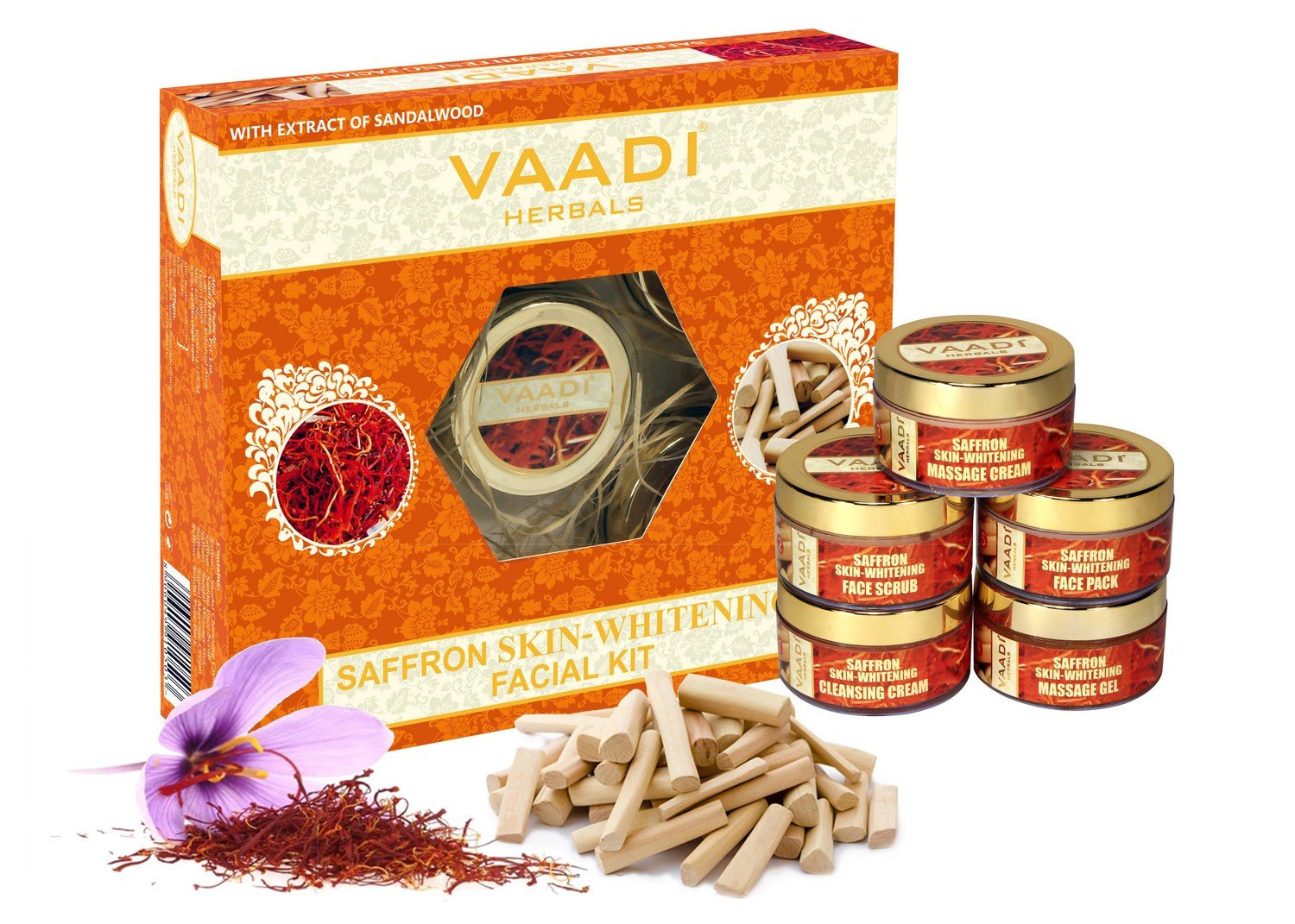 Vaadi Herbals Saffron Skin Whitening Facial Kit with Sandalwood Extract, 270g – view 2