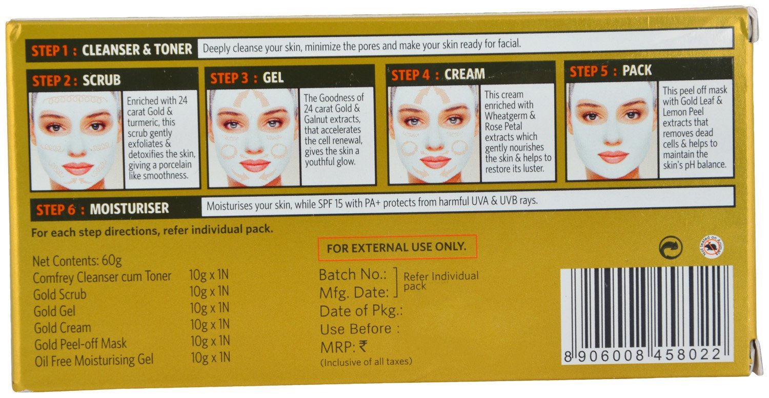 VLCC Facial Kit - Gold Bleach, 60g Box – view 2