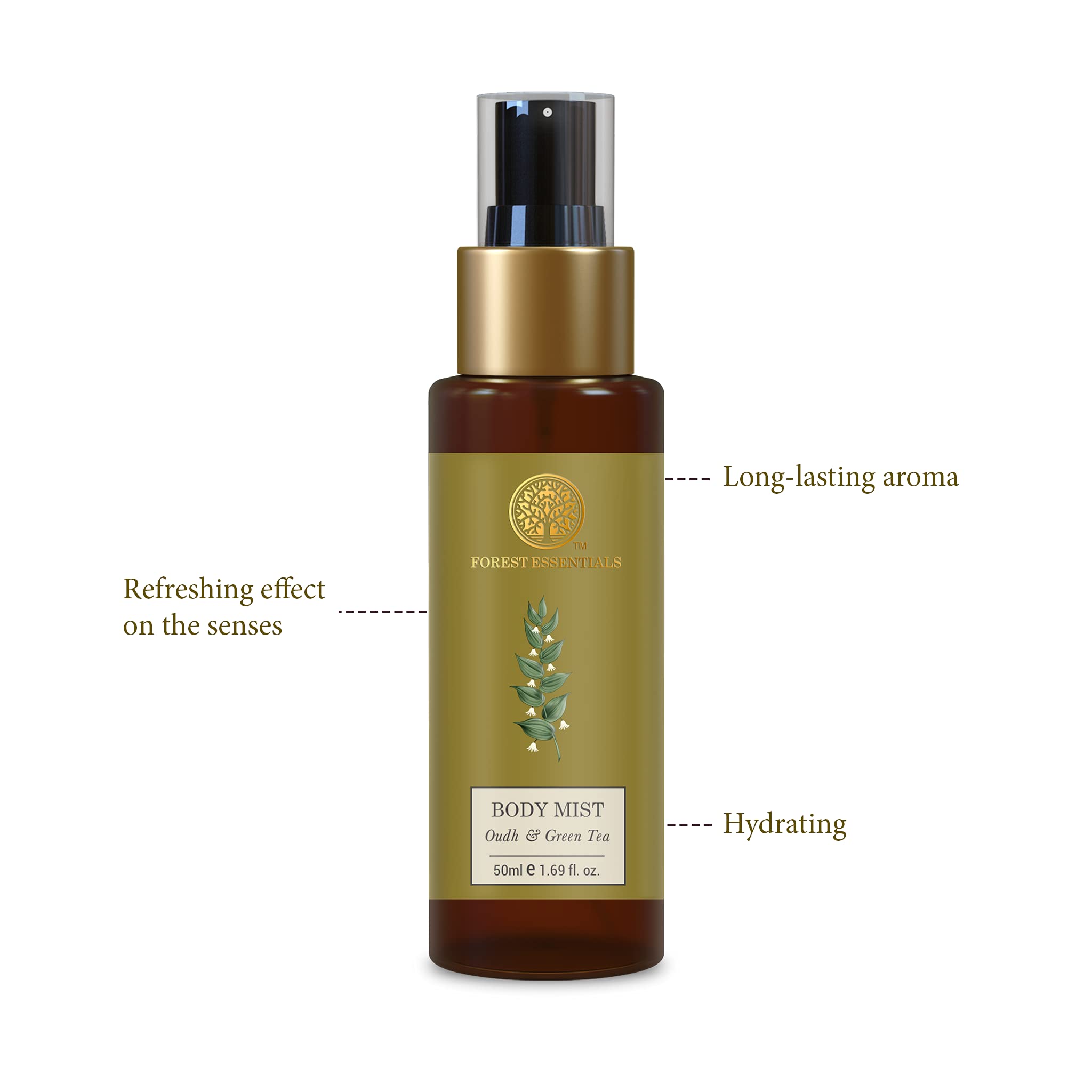 Forest Essentials Body Mist Oudh & Green Tea – view 2