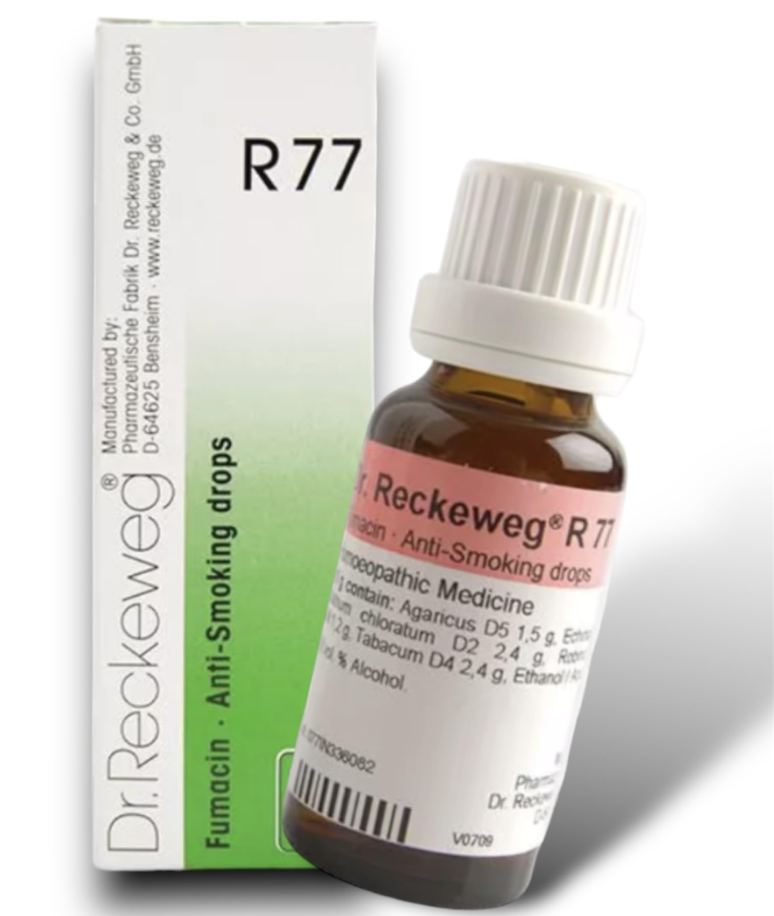 Front view of Dr. Reckeweg R77 Anti-Smoking Drops 22 ml