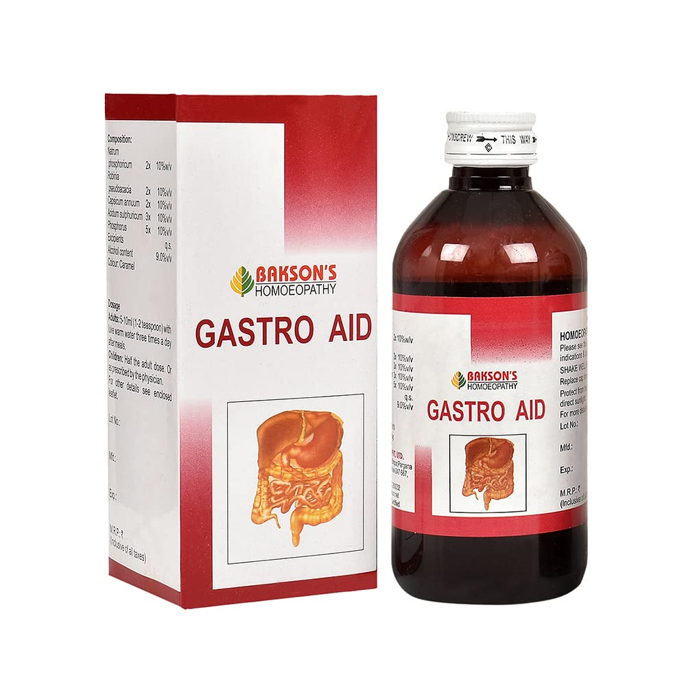 Bakson's Homoeopathy Gastro Aid Syrup 200 ml bottle pack