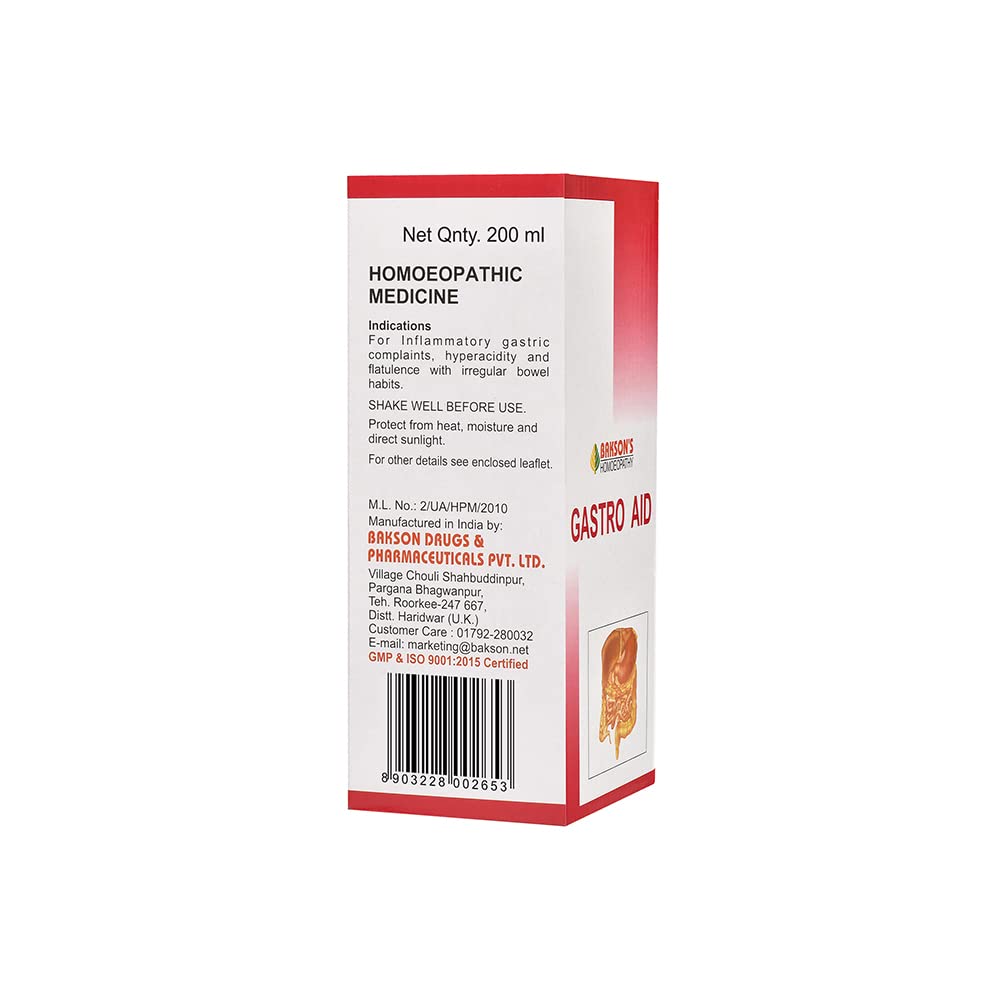 Dr. Bakshi's BAKSON'S HOMOEOPATHY Bakson's Homoeopathy Gastro Aid Syrup (200Ml) – view 2