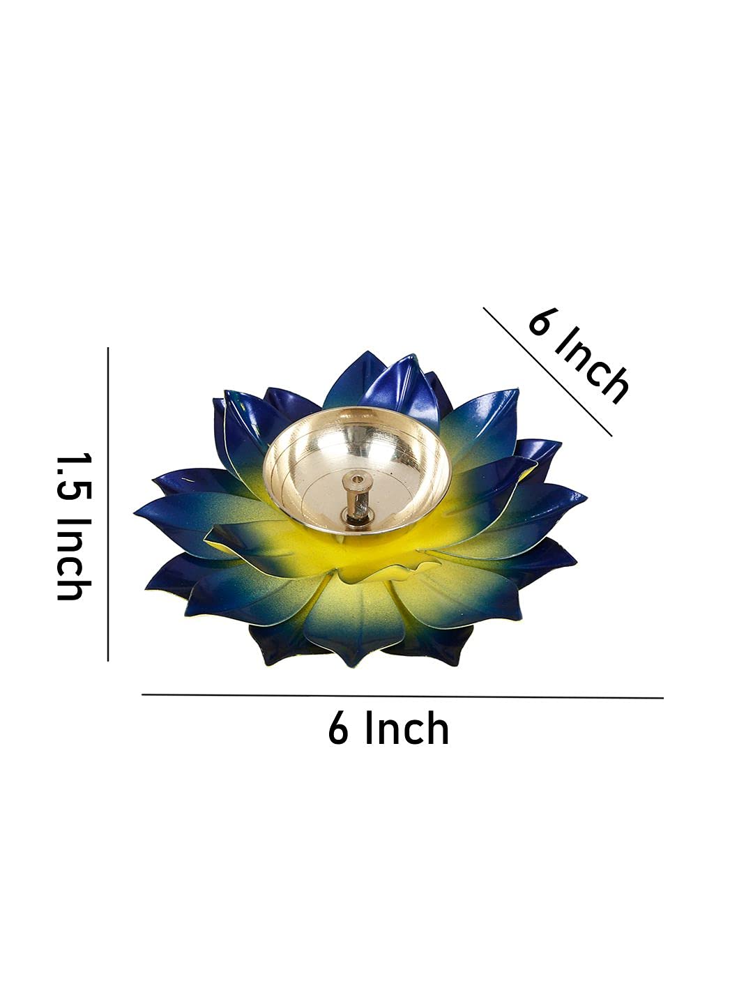 Collectible India Diya for Puja Home Decoration Item Gift, Lotus Brass Diyas Oil Lamp Pooja, Diwali Gifts (Set of 2) – view 6