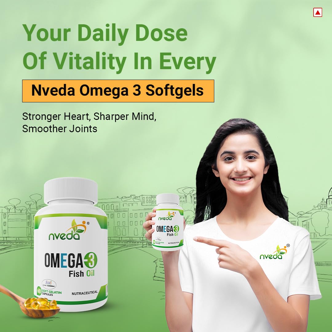 Nveda Omega 3 Fish Oil 1000mg with 180mg EPA & 120mg DHA – view 2