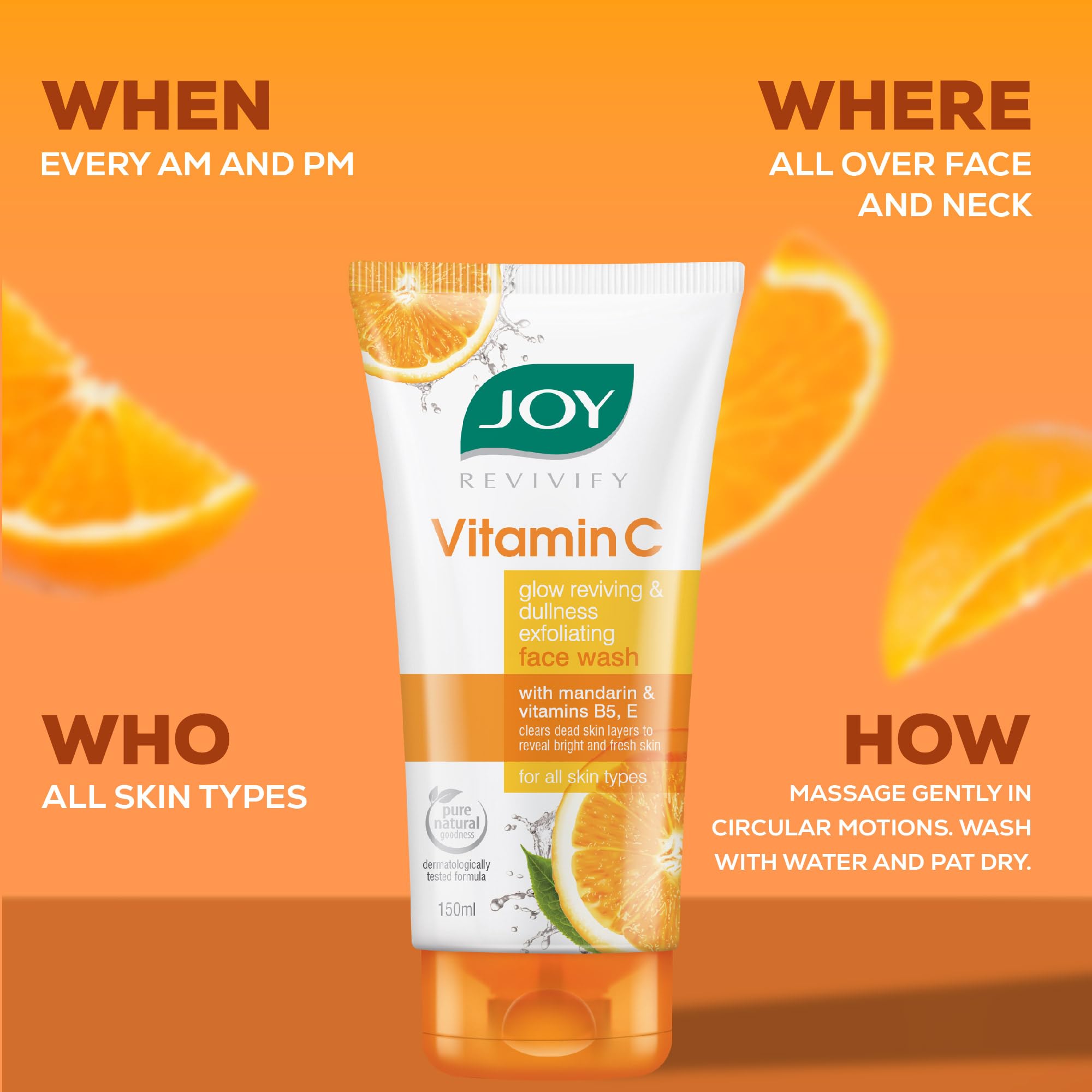 Joy Vitamin C Brightening Face Wash For Bright and Glowing Face 150ml x 2 – view 6