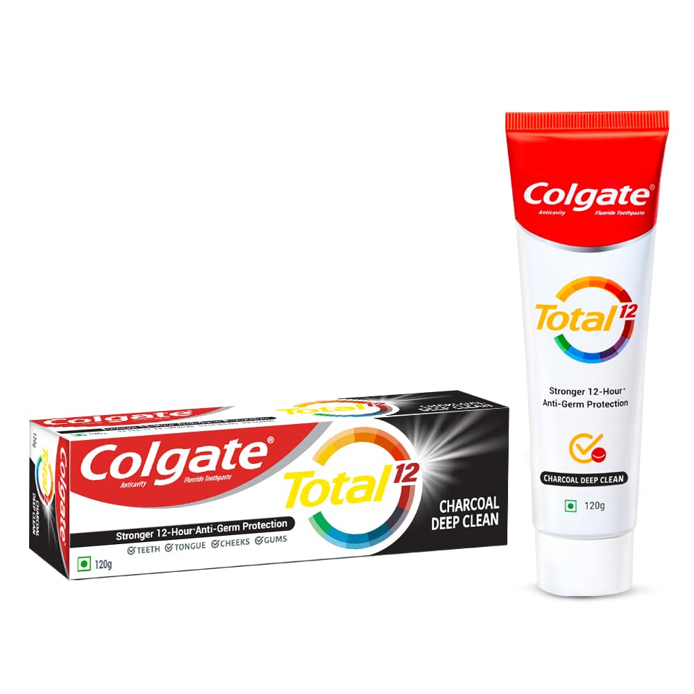Colgate Total whole mouth health charcoal toothpaste front pack