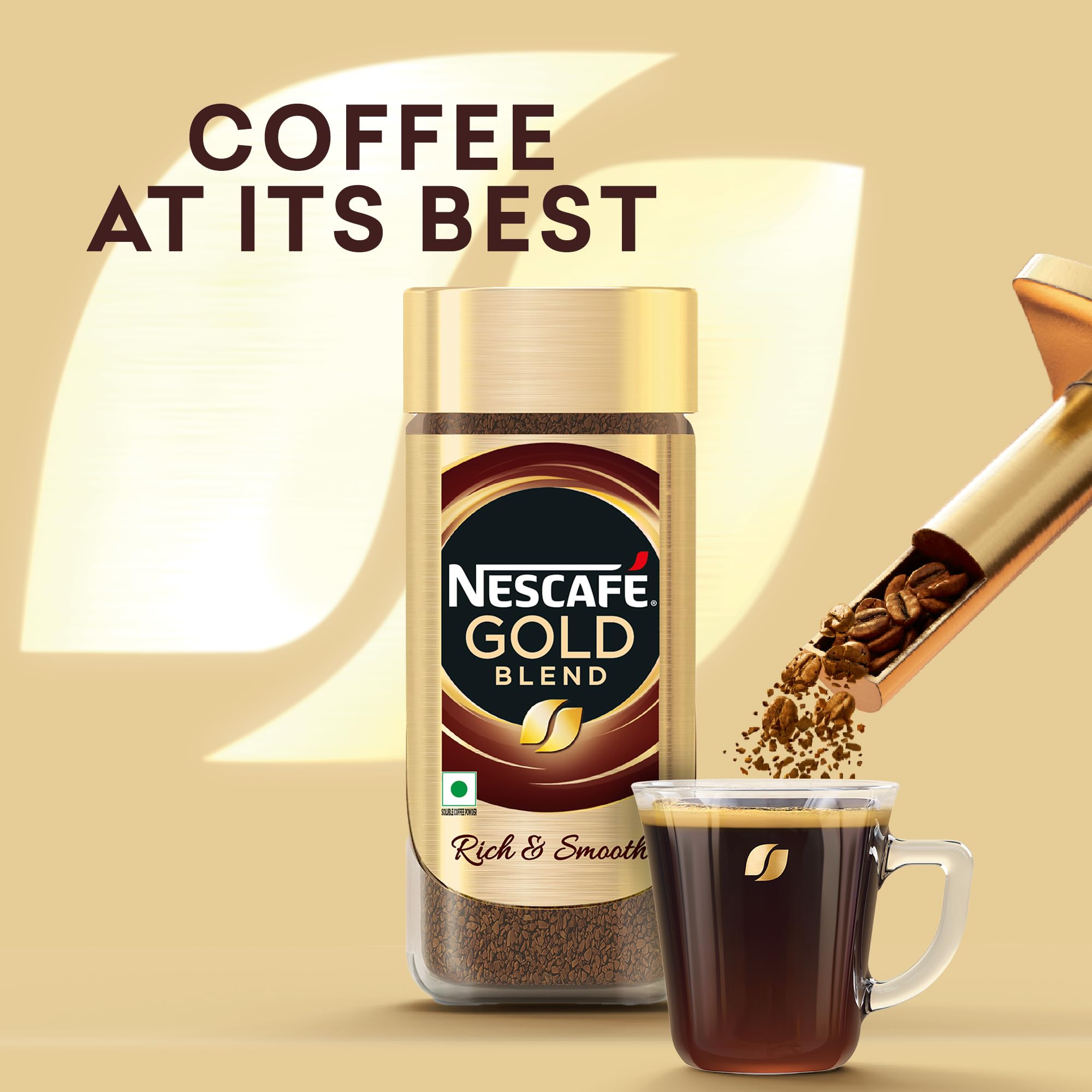 Nescafe Gold Blend Instant Coffee Powder 190 g, Limited Edition Pack with Free Signature Glass Coffee Mug, Rich Aroma & Smooth Taste, Arabica and Robusta Coffee Beans – view 4