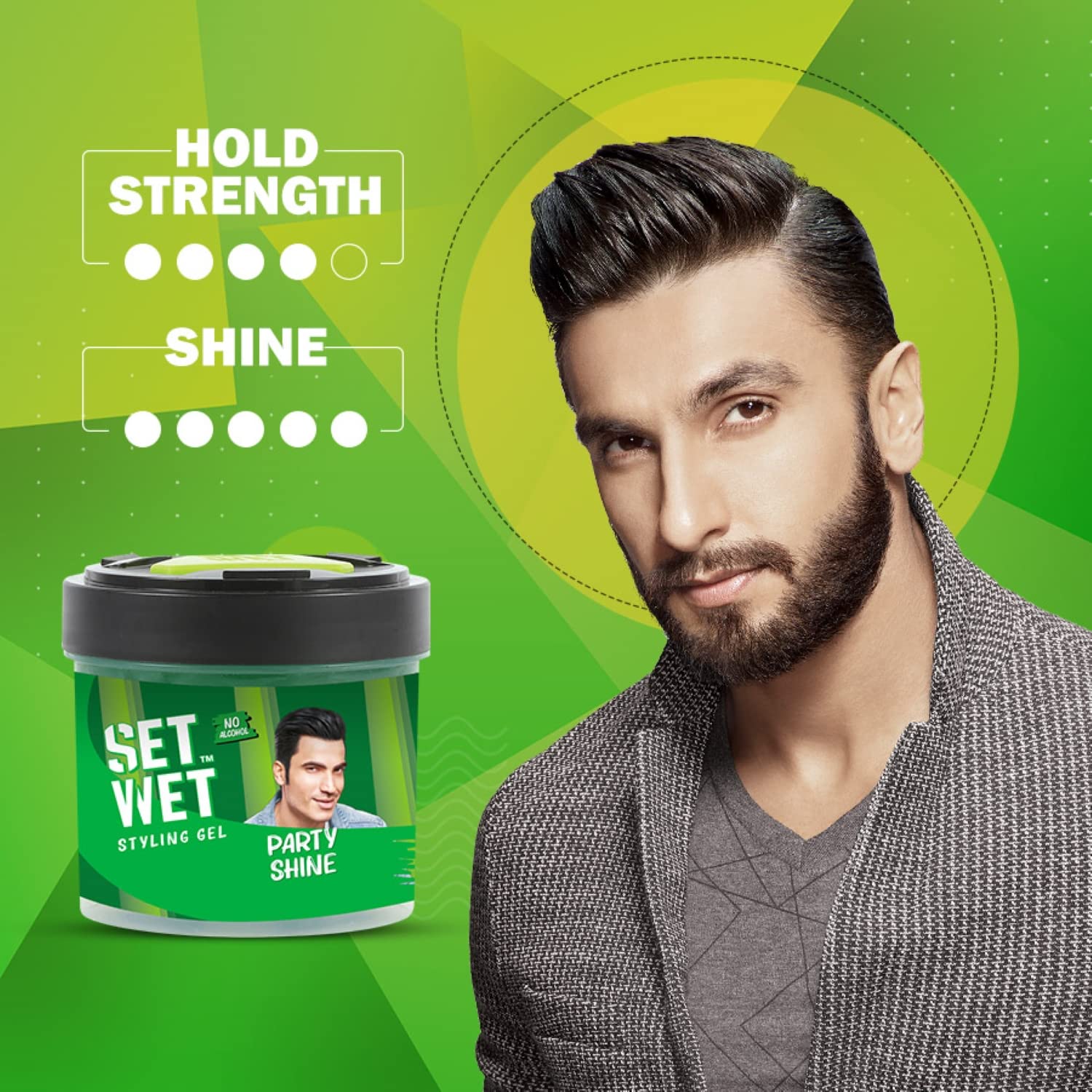 Set Wet Styling Hair Gel for Men - Party Shine, 250gm – view 4