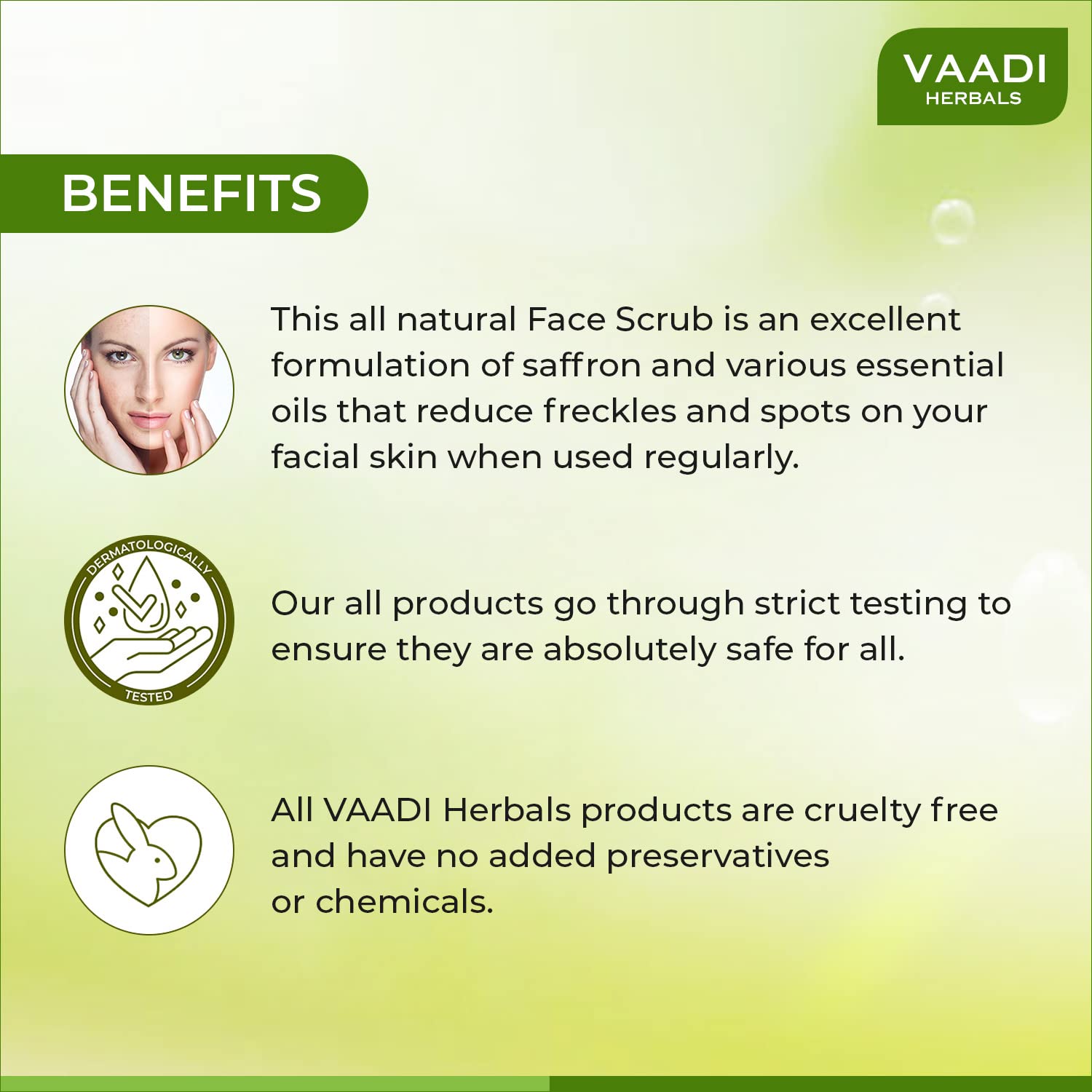 Vaadi Herbals Saffron Skin Whitening Face Scrub, Walnut Scrub and Cinnamon Oil, 50g – view 2