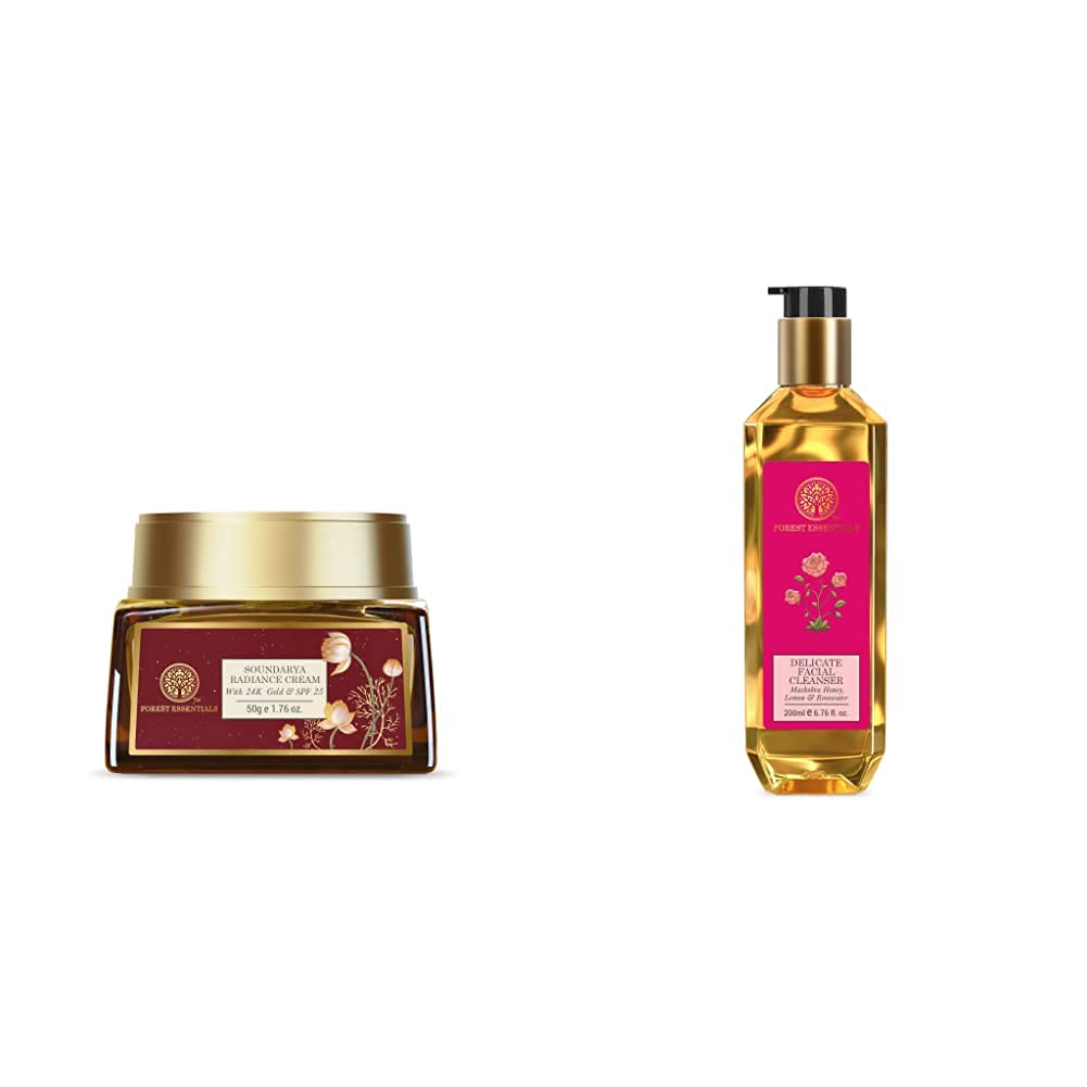 Forest Essentials 24K gold radiance cream travel size jar