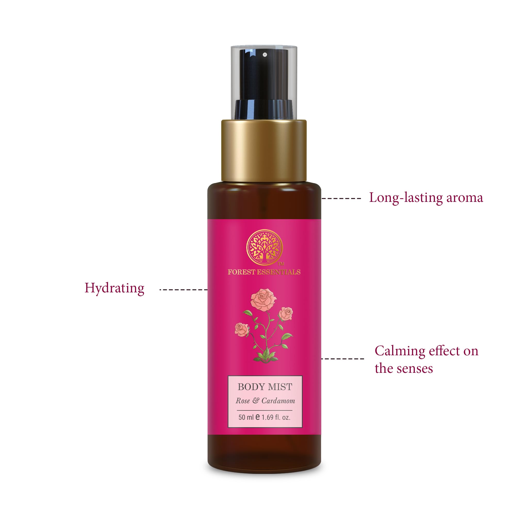 Forest Essentials Travel Size Body Mist Rose & Cardamom – view 2