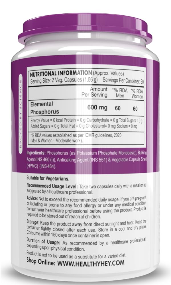 HealthyHey Nutrition Phosphorus - Support Bone Health -120 Veg. Capsules – view 2