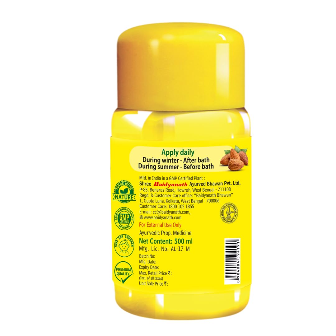 Baidyanath Asli Ayurved Oli Oil - Pure olive body oil with 2X more Real Italian Olives including Almonds and Sandalwood, more nourishment - 500 ml – view 3