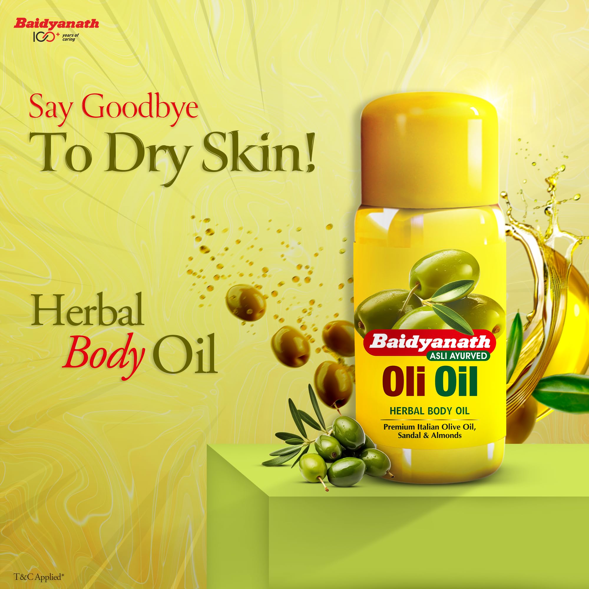 Baidyanath Asli Ayurved Oli Oil - Pure olive body oil with 2X more Real Italian Olives including Almonds and Sandalwood, more nourishment - 500 ml – view 4