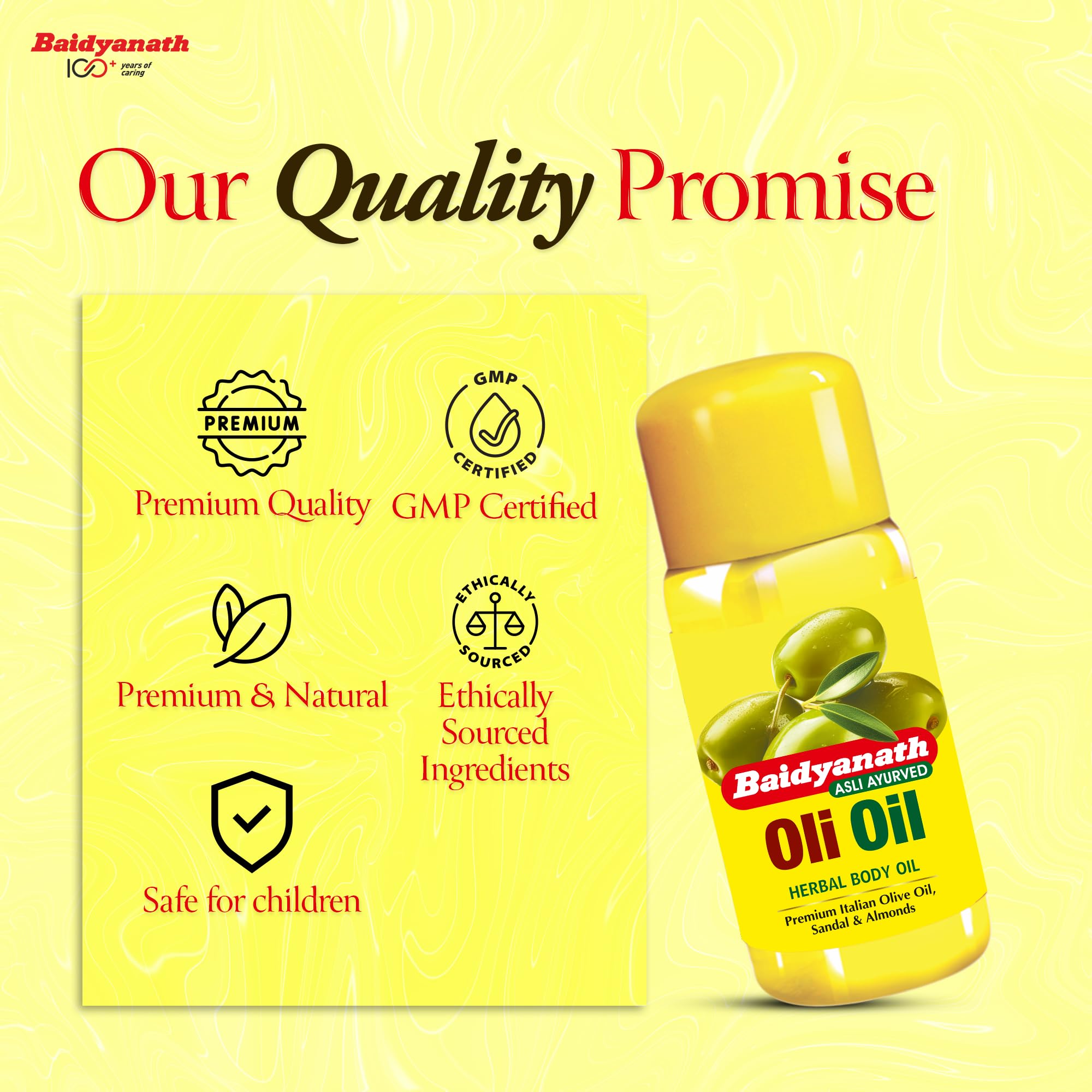 Baidyanath Asli Ayurved Oli Oil - Pure olive body oil with 2X more Real Italian Olives including Almonds and Sandalwood, more nourishment - 500 ml – view 8