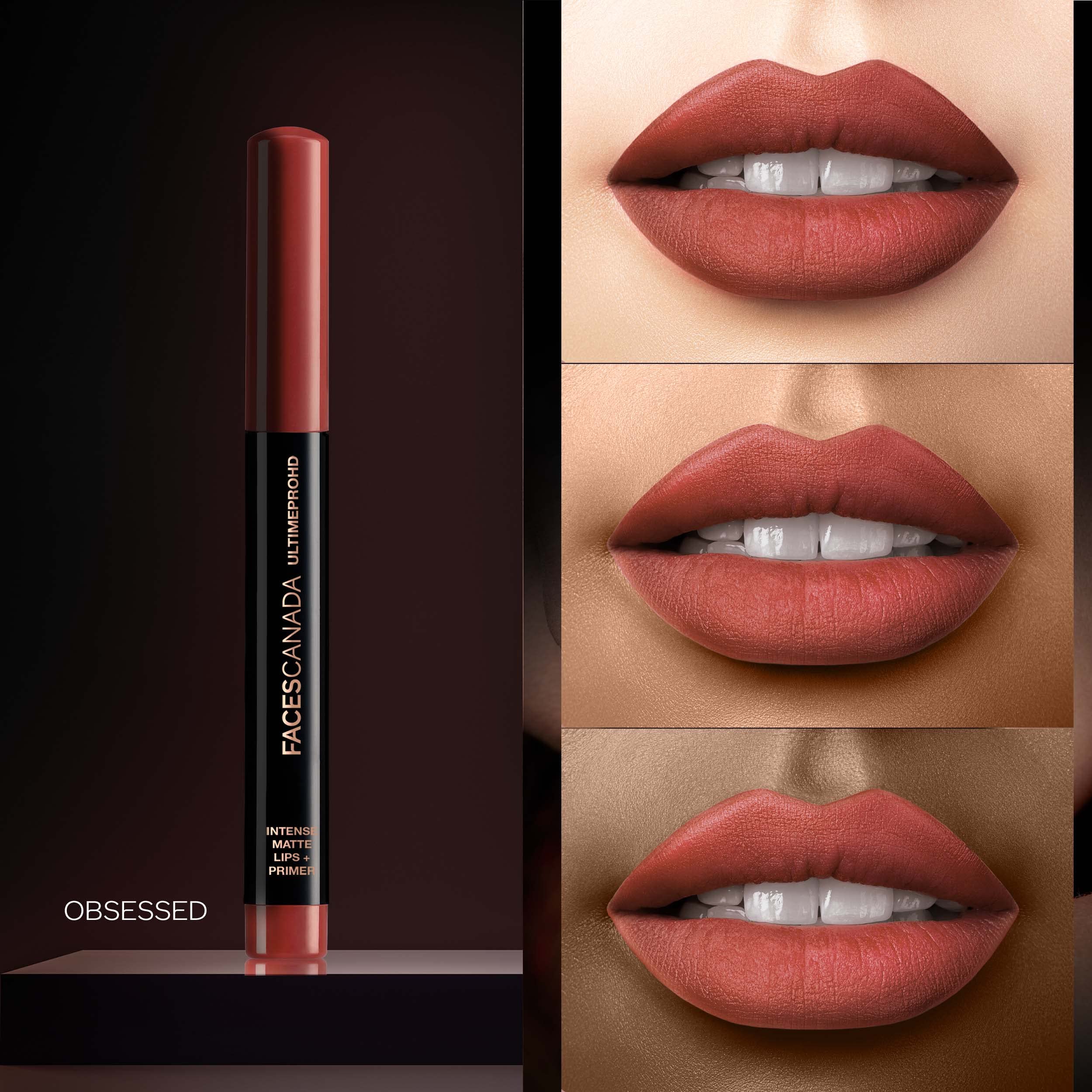 FACES CANADA Ultime Pro HD Intense Matte Lipstick + Primer - Obsessed (Red), 1.4g – view 2