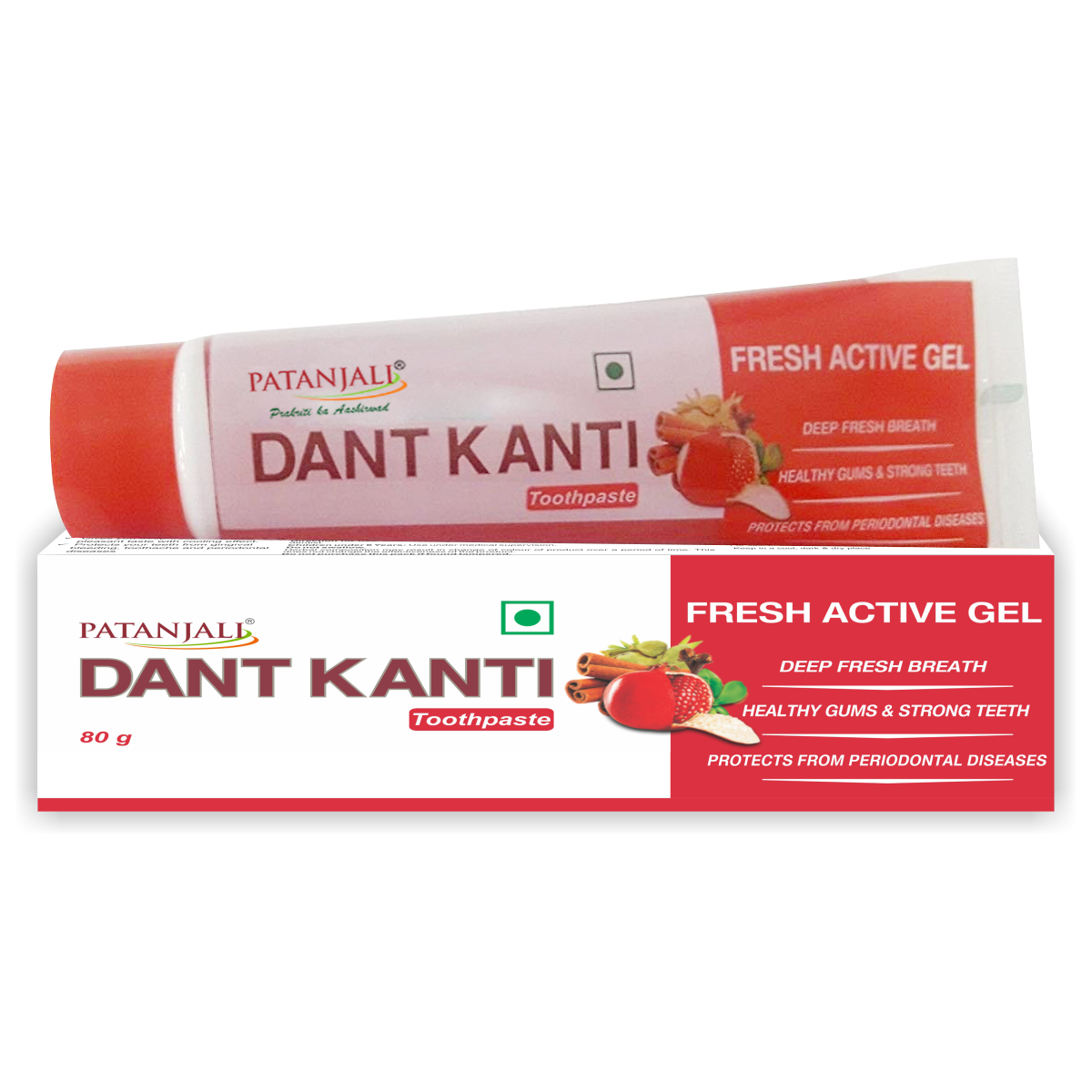 Patanjali Ayurved Dant Kanti Fresh Active Gel toothpaste packaging