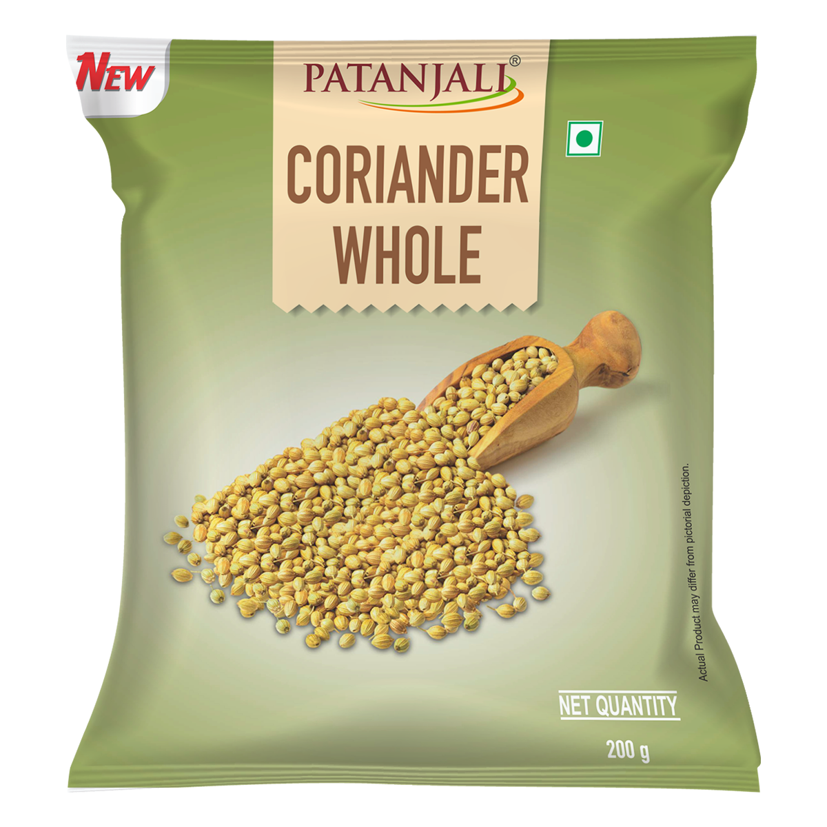 Patanjali coriander powder pack showing 200 g spice bag