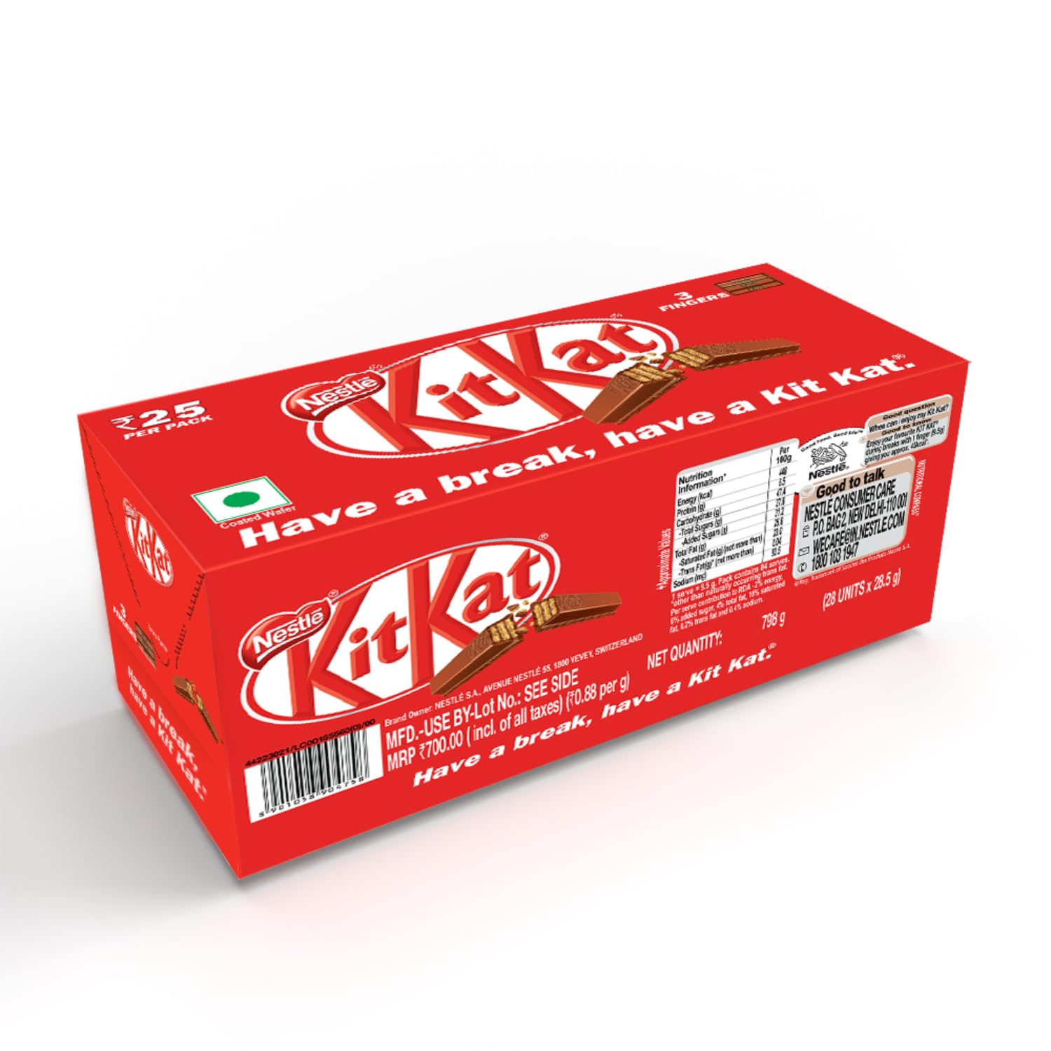 Box of 28 Kit Kat 3 finger wafer bars