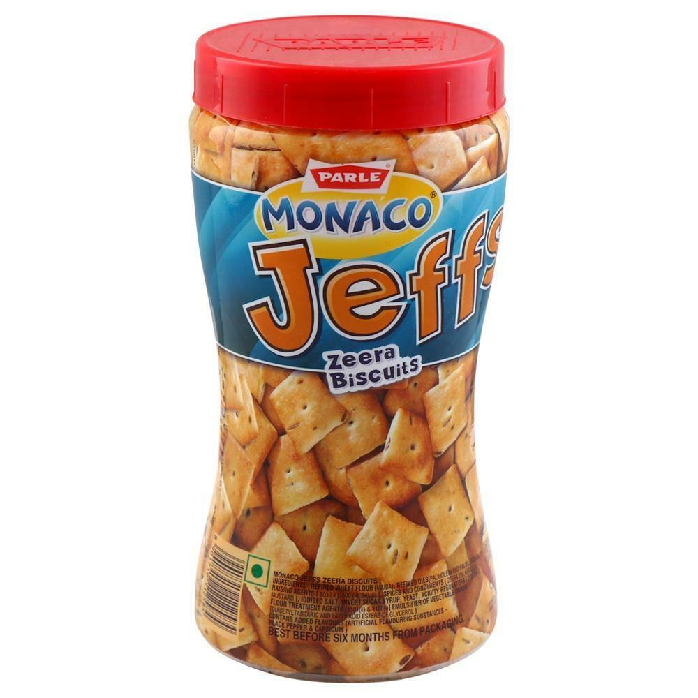 Parle Monaco Jeffs Biscuit 200 g packaged snack bag