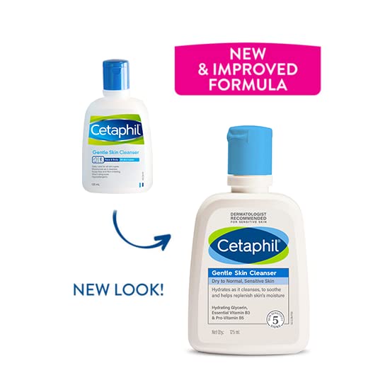 Cetaphil Face Wash Gentle Skin Cleanser for Dry to Normal, Sensitive Skin, 125 ml Hydrating Face Wash with Niacinamide, Vitamin B5 – view 3