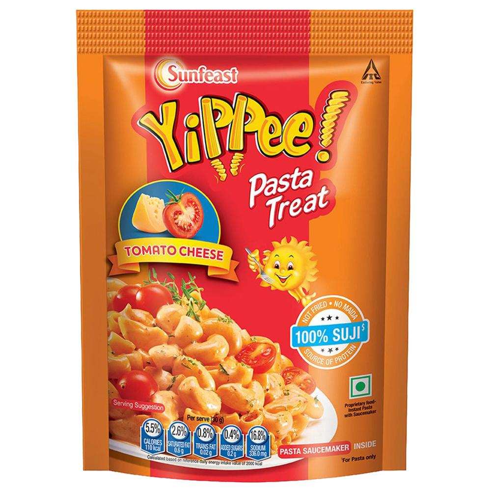 Front pack of Sunfeast YiPPee soft cheesy instant pasta