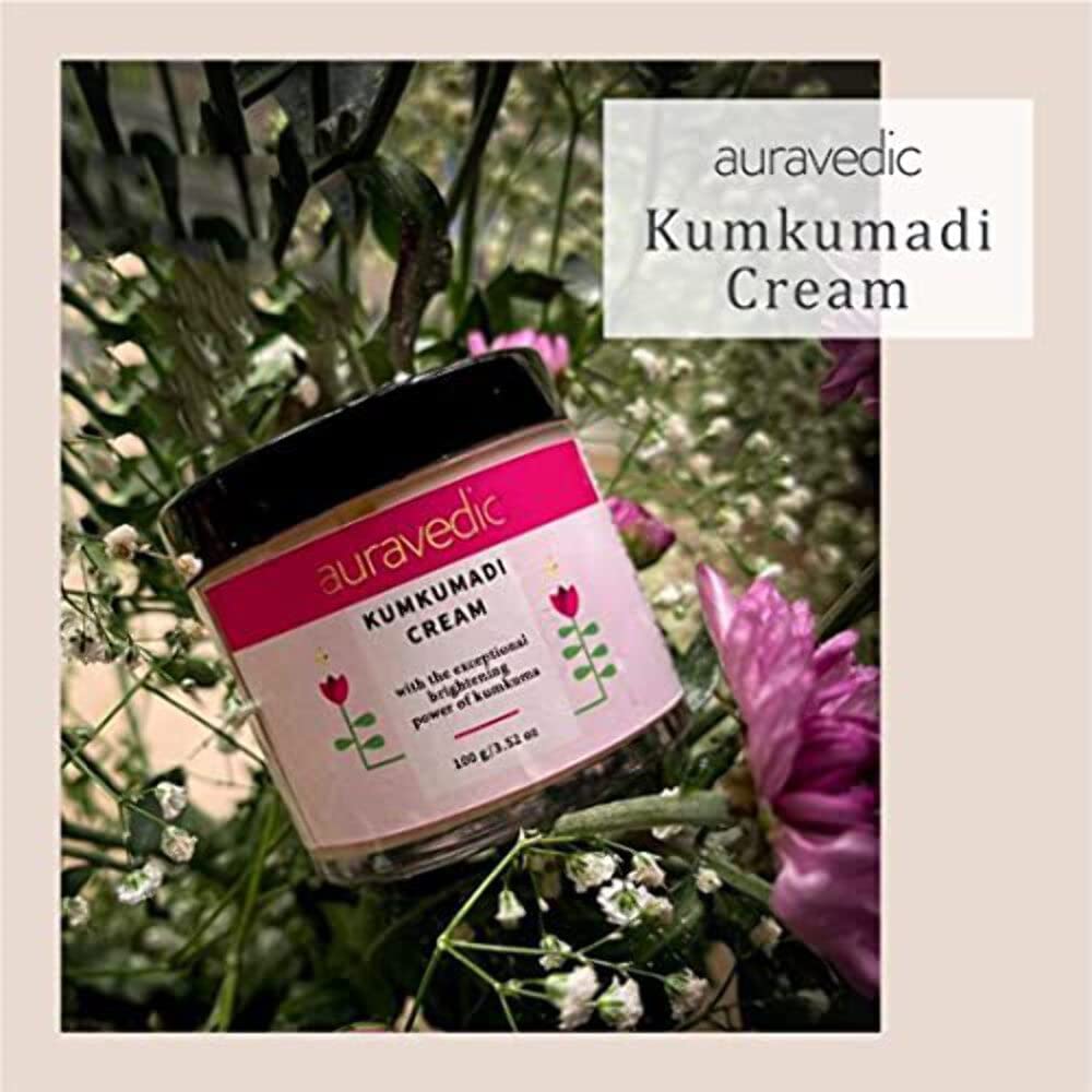 Auravedic Kumkumadi Face Cream For Glowing Skin With Kumkumadi Oil For Face 100g Pigmentation Cream Moisturizer For Dark Spots Detan Blemishes – view 6