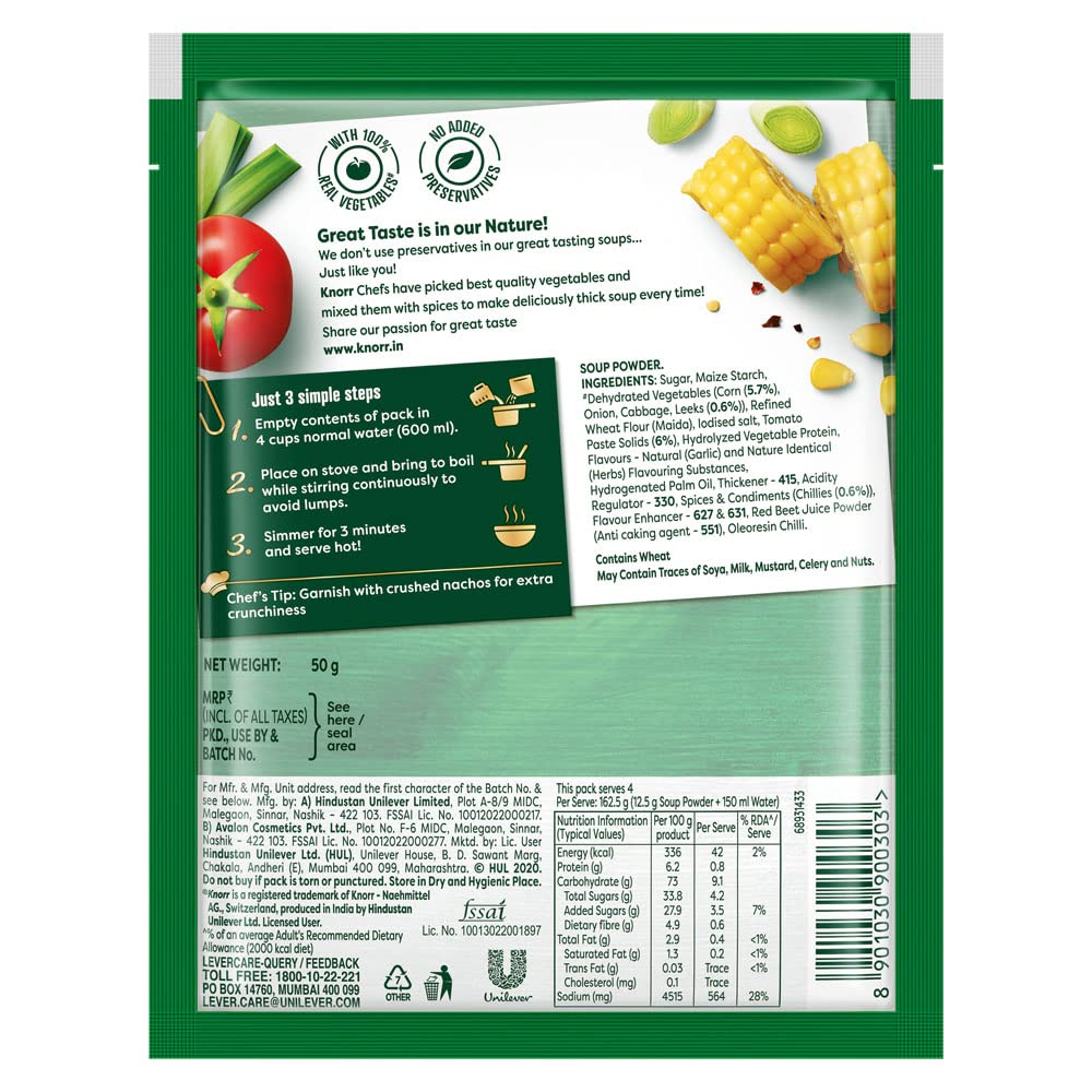 Knorr Mexican Tomato Corn International Soup, 50g / 52g (Weight May Vary) – view 2