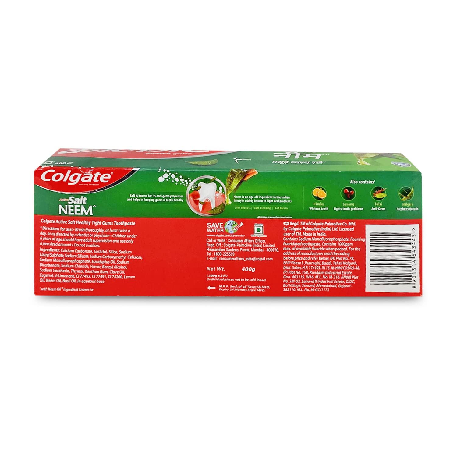 Colgate Active Salt Neem Toothpaste-400G (Family Pack) – view 2