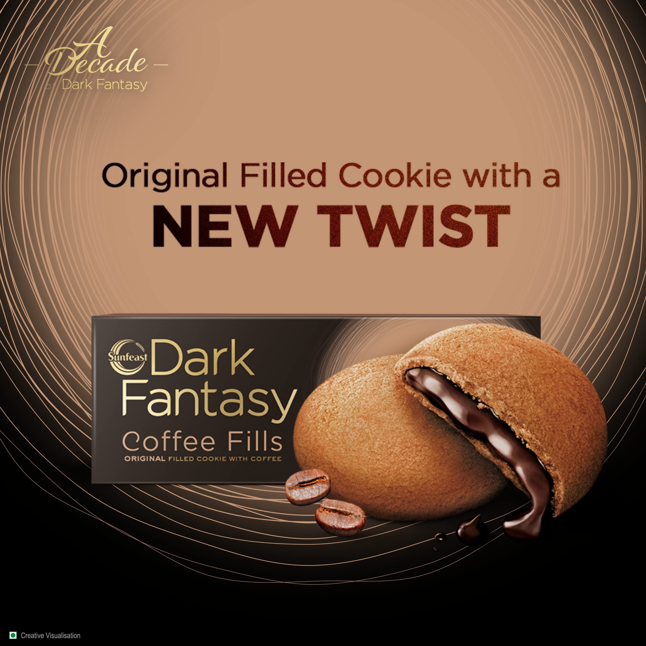 Sunfeast Dark Fantasy Choco Fills, 75g (Buy 3 Get 1 Free), Original Filled Cookies with Choco Crème – view 3
