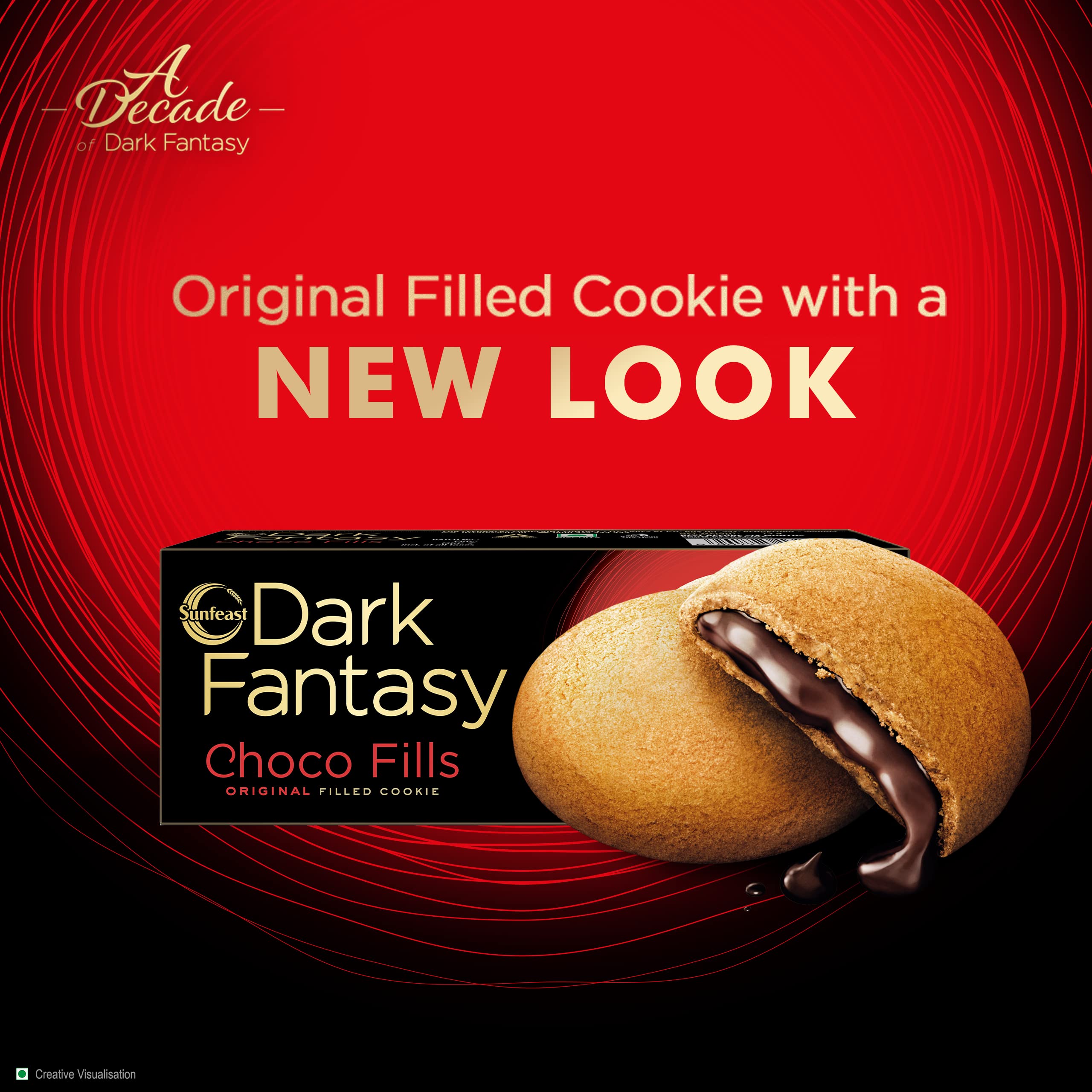 Sunfeast Dark Fantasy Choco Fills, 75g (Buy 3 Get 1 Free), Original Filled Cookies with Choco Crème – view 4