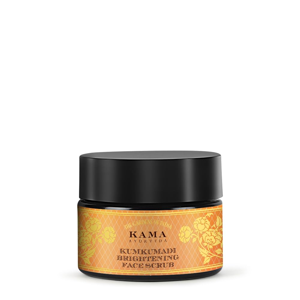 Kama Ayurveda Kumkumadi face scrub jar for brightening skincare
