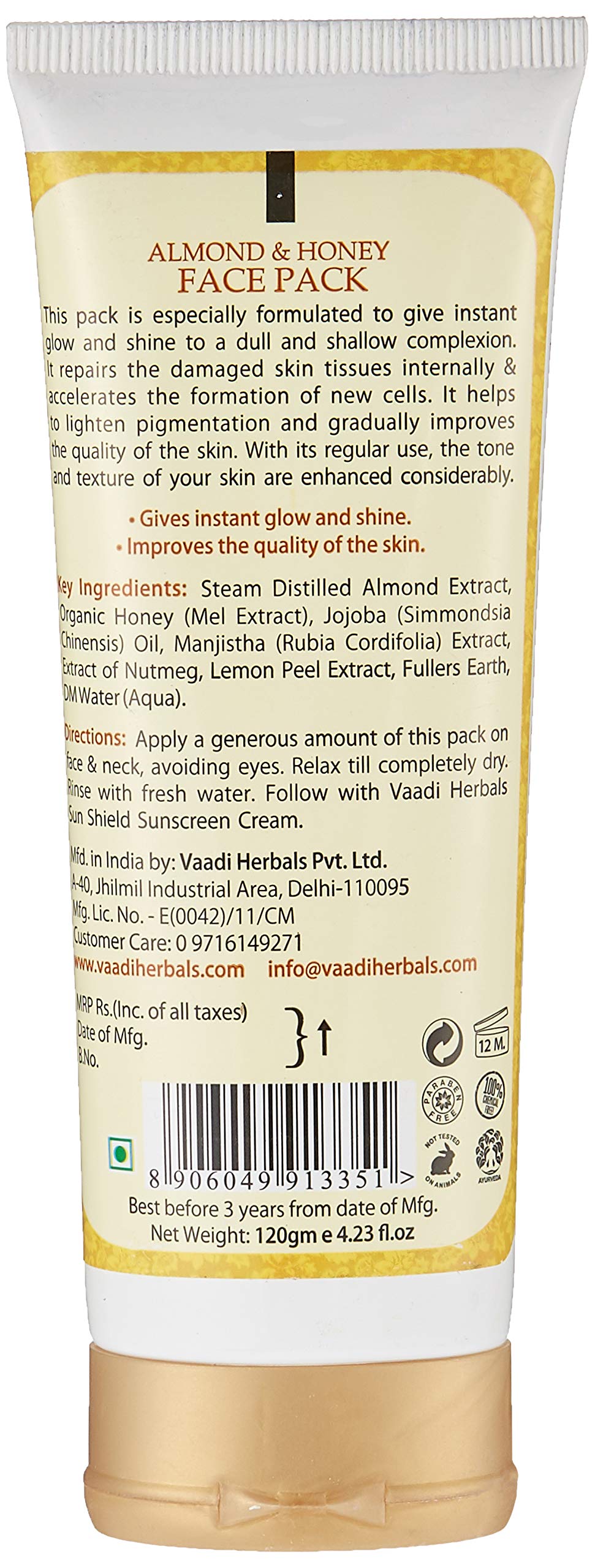 Vaadi Herbals Instaglow Almond and Honey Face Pack, 120g – view 2