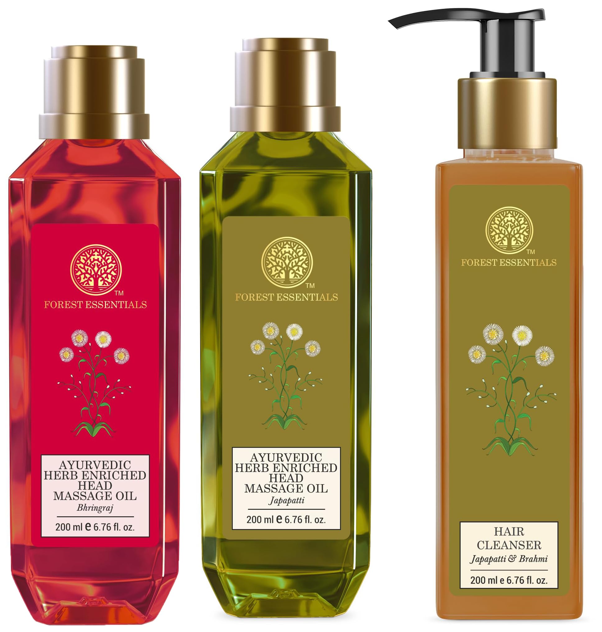 Ayurvedic hair care set with Japapatti cleanser and massage oils