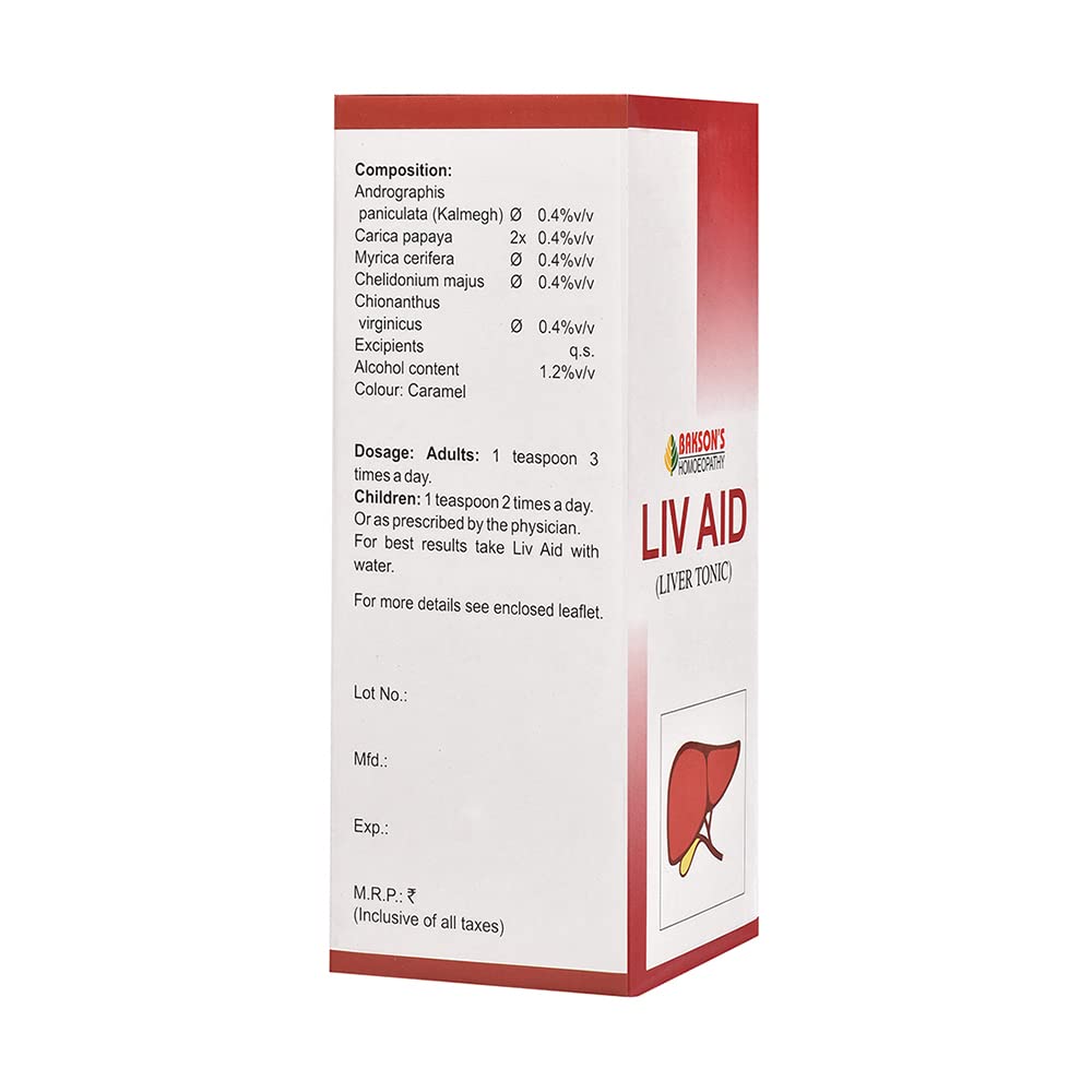 Dr. Bakshi's BAKSON'S HOMOEOPATHY Homoeopathy Liv Aid Syrup (450ml) – view 2