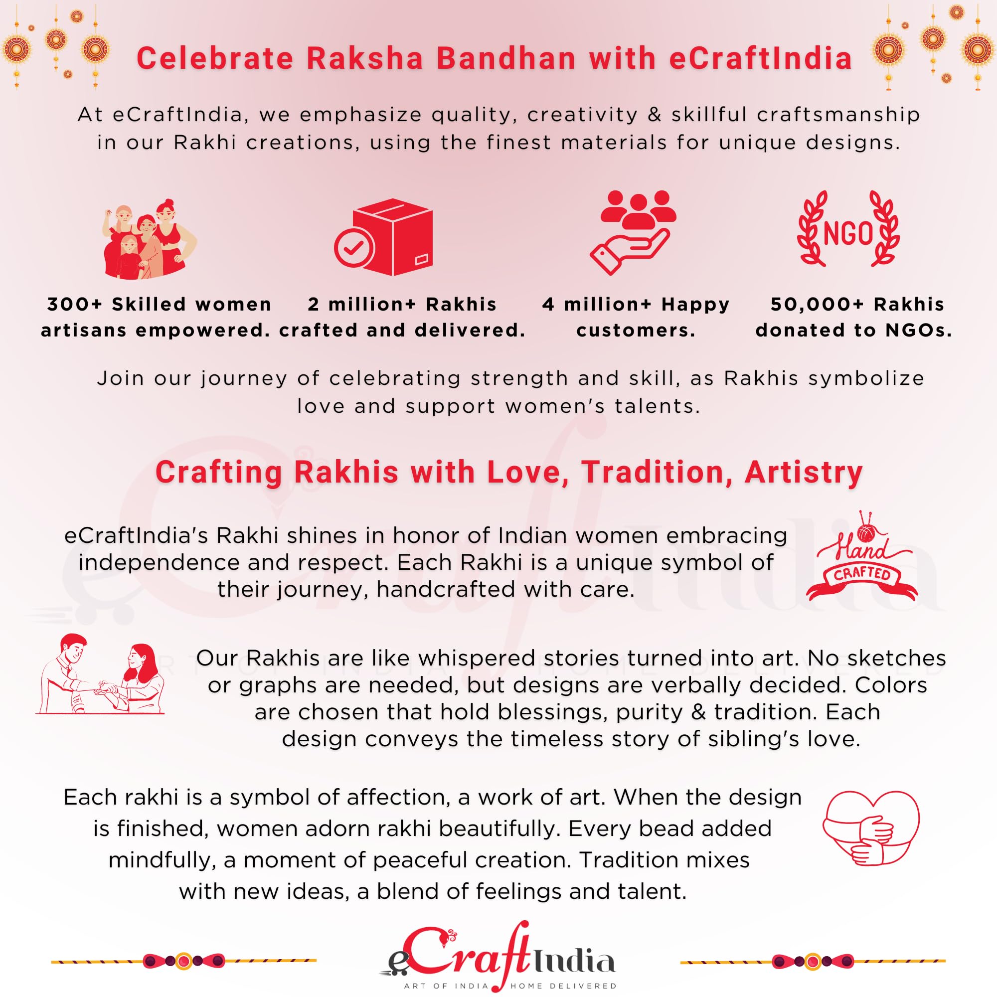 eCraftIndia Designer Peacock Rakhi, Lord Krishna Idol Playing Flute Under Tree with Cow and Calf Showpiece, Roli Chawal Pack, Raksha Bandhan Greeting Card - Rakhi Gift Hamper for Brother, Bhaiya, Bhai – view 6