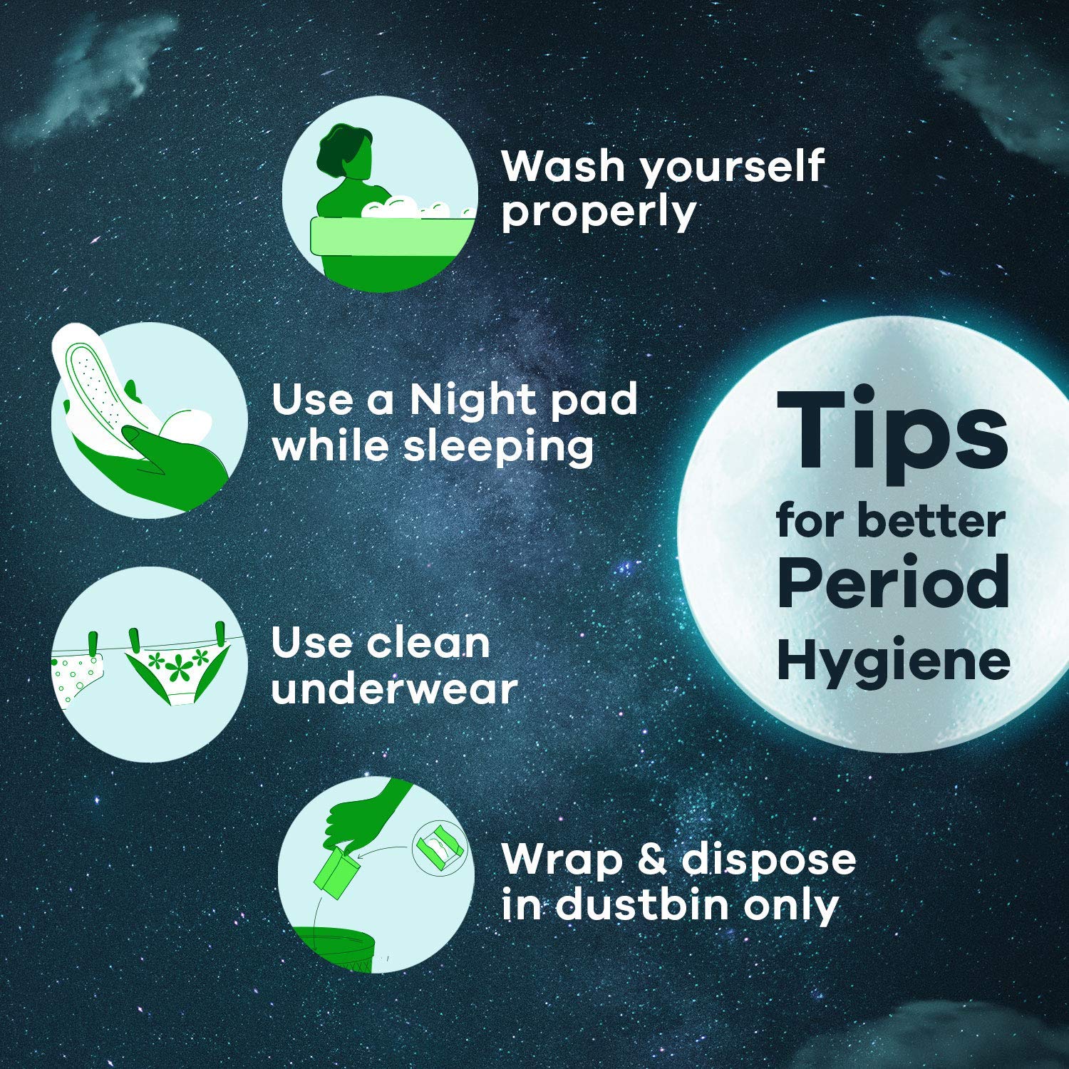 Whisper Bindazzz Night Sanitary Pads – view 5
