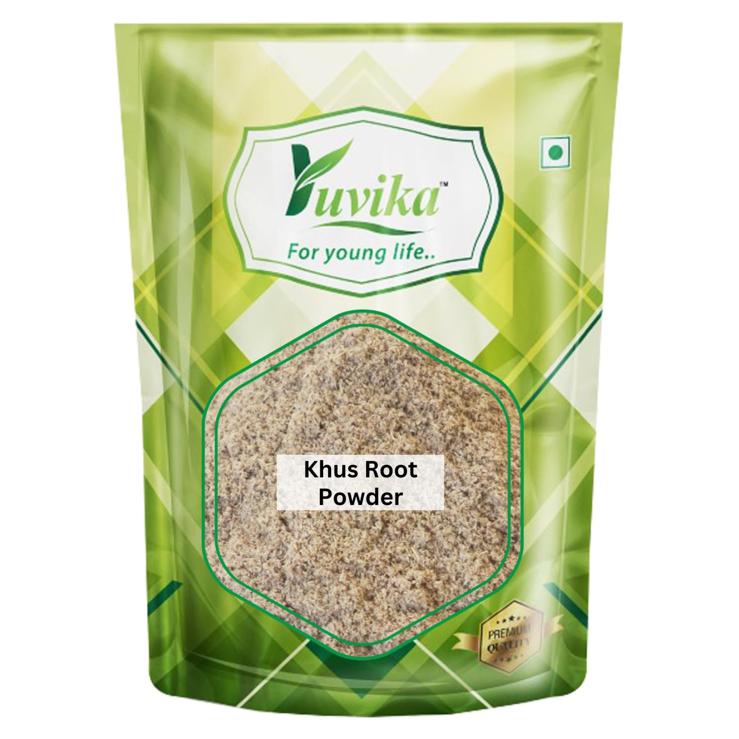 Yuvika vetiver root powder jar in 100 gram pack