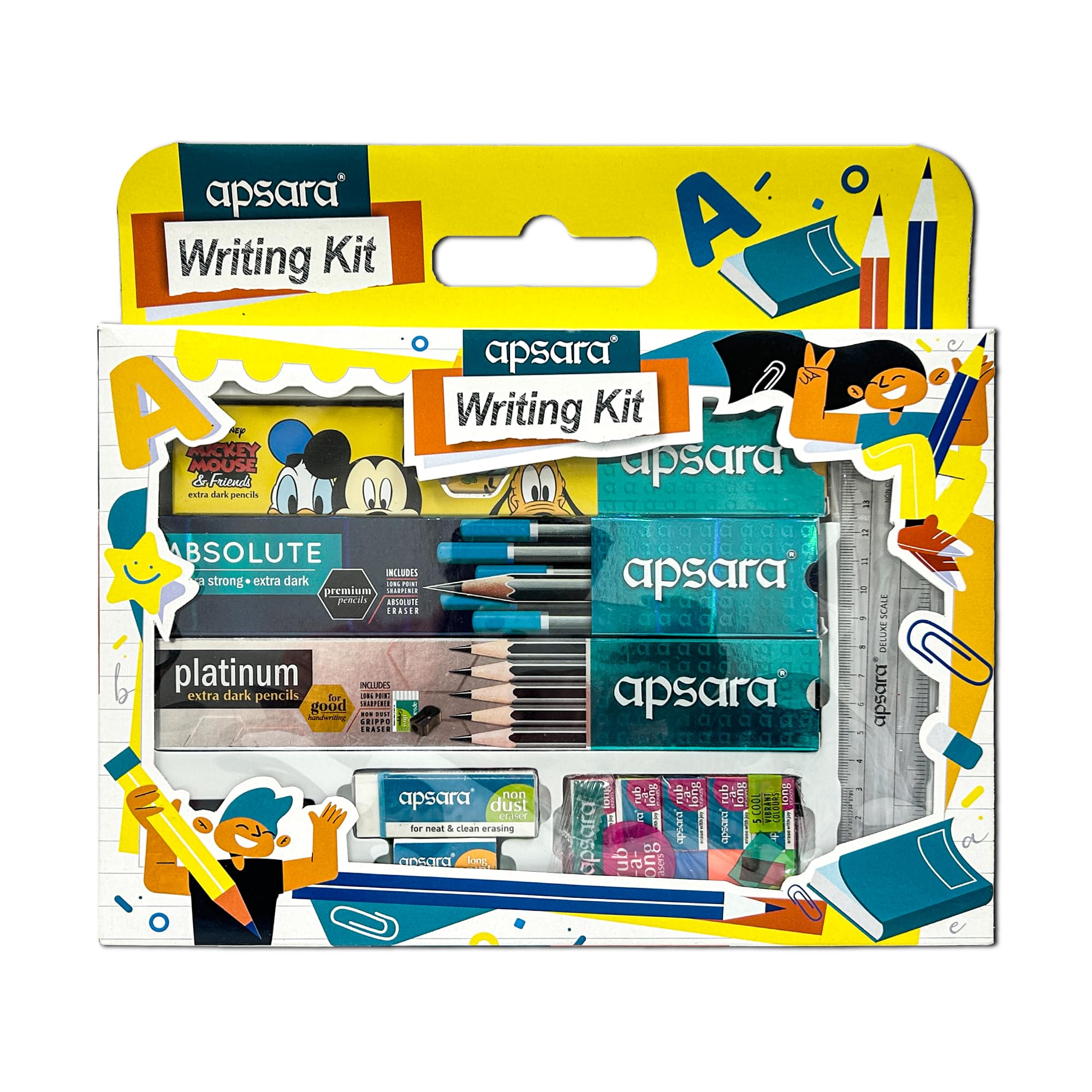 Blue and white Apsara writing kit pack for school use