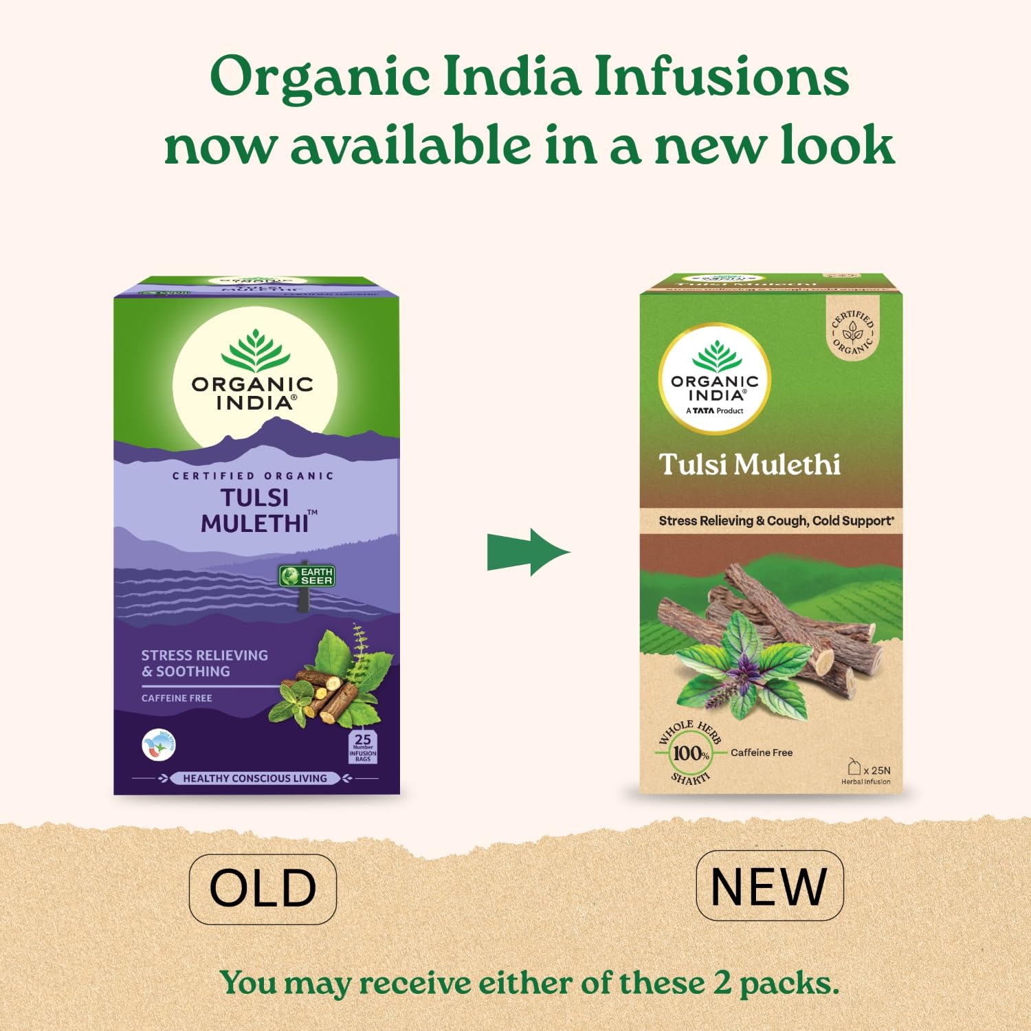 A TATA Product - Organic India Tulsi Mulethi - 25 Tea Bags, Rich in Antioxidants, Eases Cough & Cold Symptoms, Stress Relieving, Boosts Immunity, Caffeine-Free, Whole Herbs Certified Organic – view 2