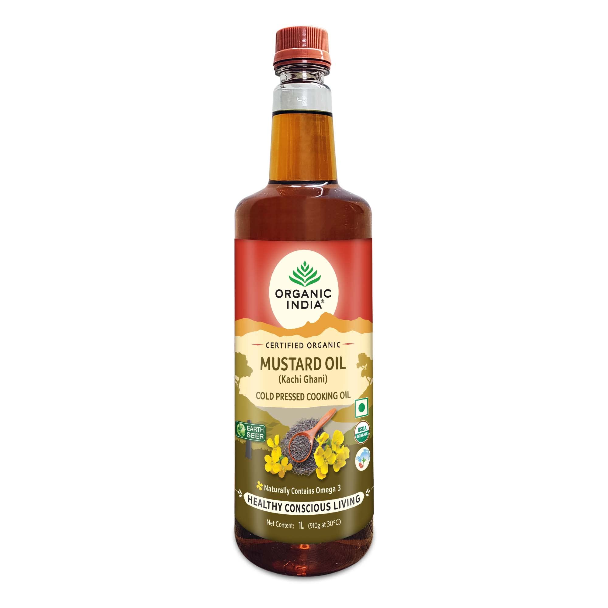 Two-bottle pack of Organic India organic mustard oil