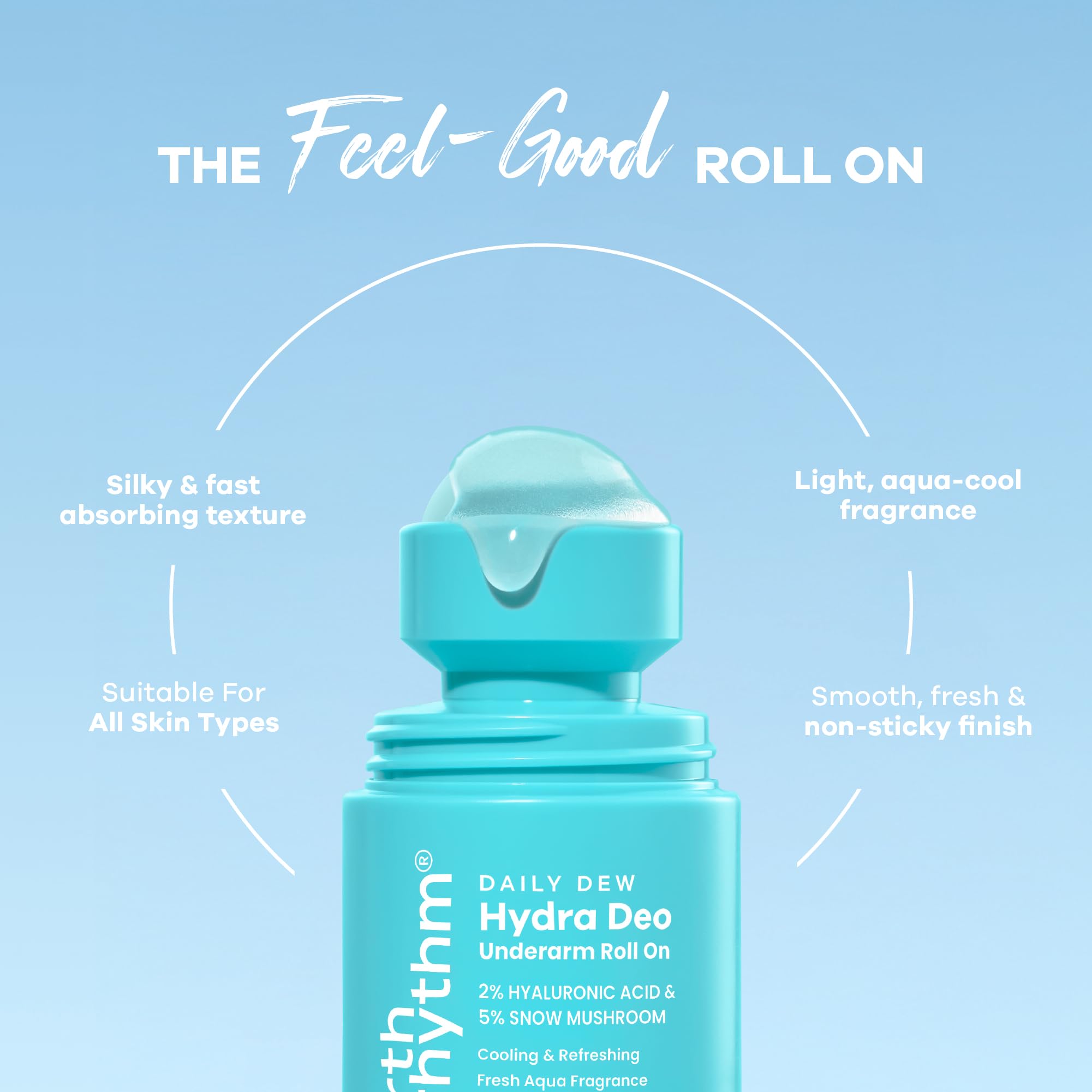 Earth Rhythm 2% HA Aqua Fresh Cooling Underarm Roll On No Aluminium No Paraben - Cooling Deo – view 7