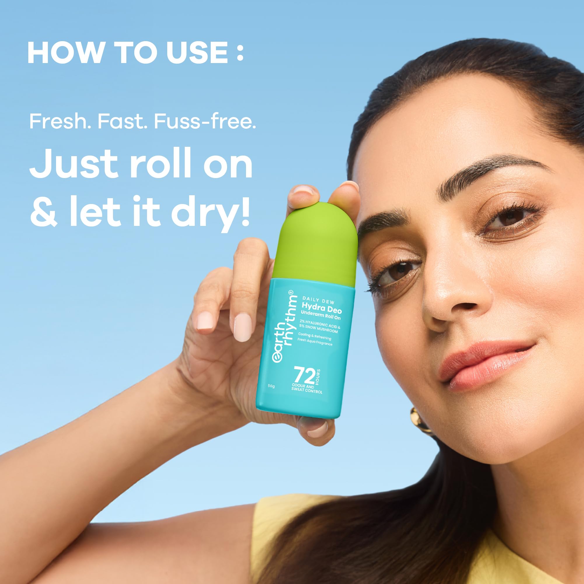Earth Rhythm 2% HA Aqua Fresh Cooling Underarm Roll On No Aluminium No Paraben - Cooling Deo – view 8