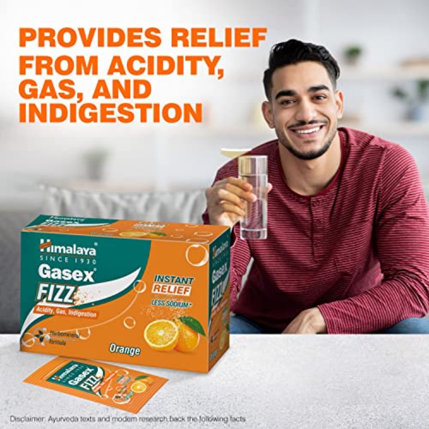Himalaya GASEX FIZZ Instant relief from acidity Fast relief from gas, indigestion(Orange) (Pack of 25) – view 2