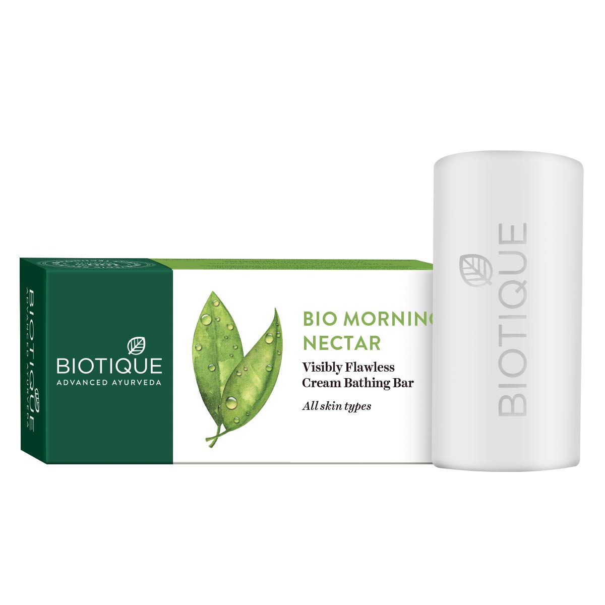 Biotique Morning Nectar botanical soap bar packaging front view