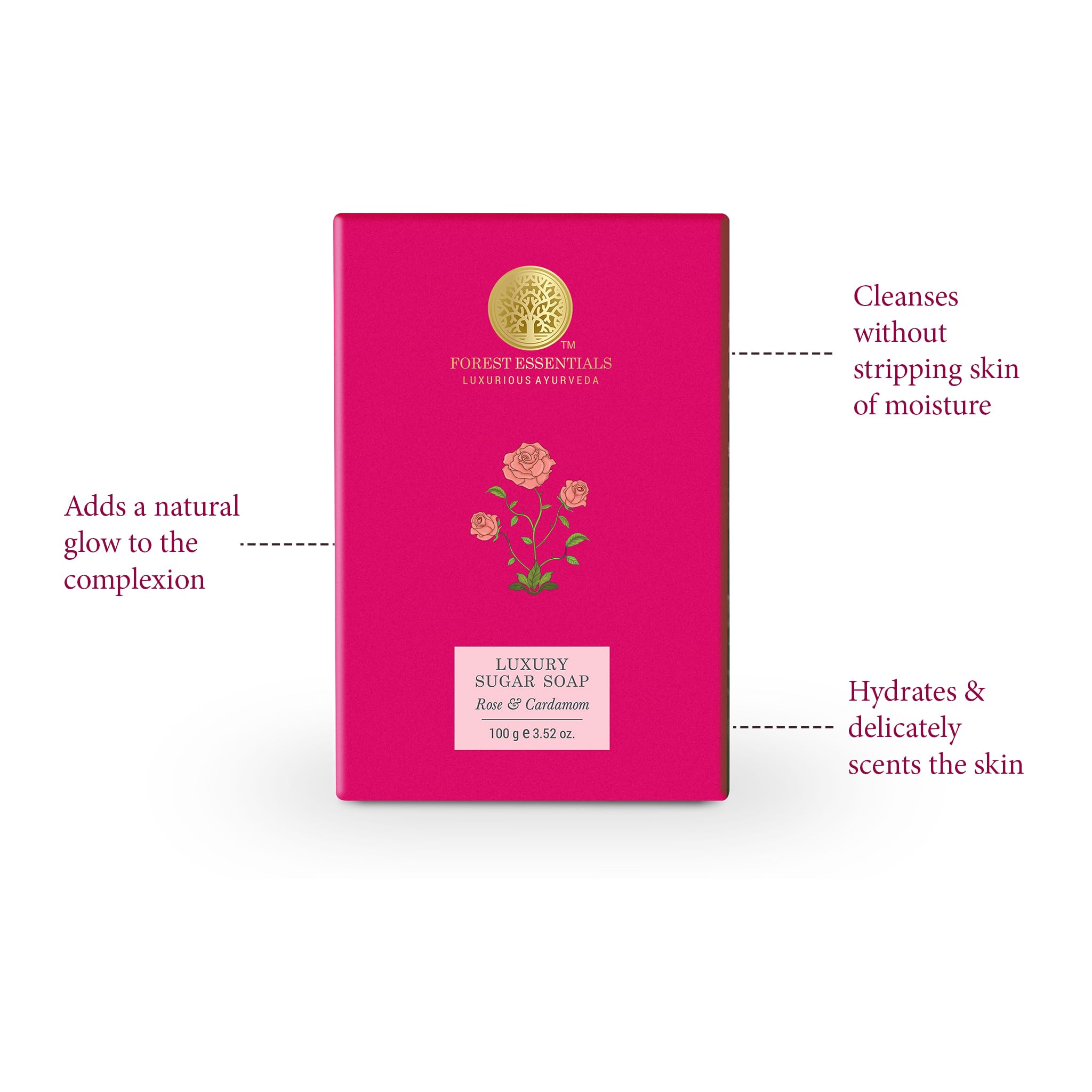 Forest Essentials Luxury Sugar Soap Nargis Ayurvedic Luxury Handmade Soap & Forest Essentials Luxury Sugar Soap Rose Combo – view 7